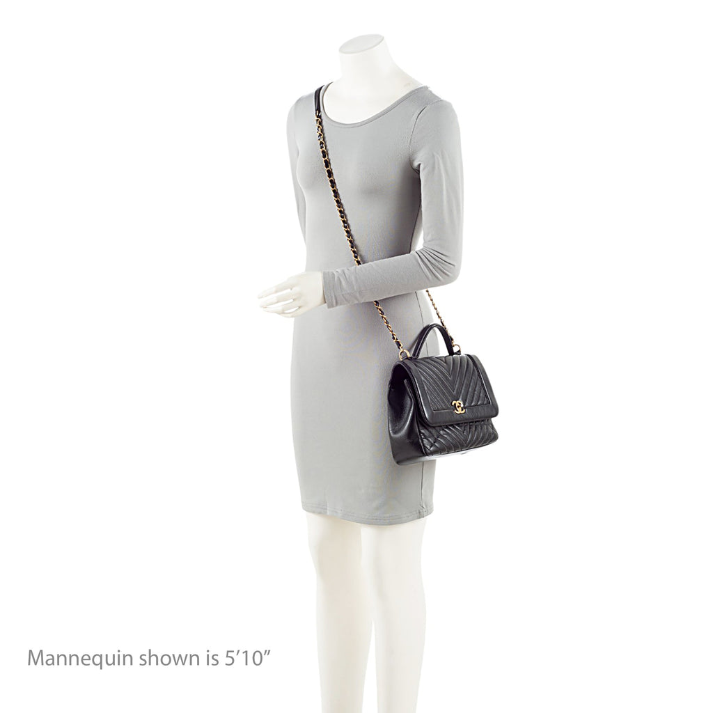 Chanel Chevron Calfskin Timeless Flap Top Handle