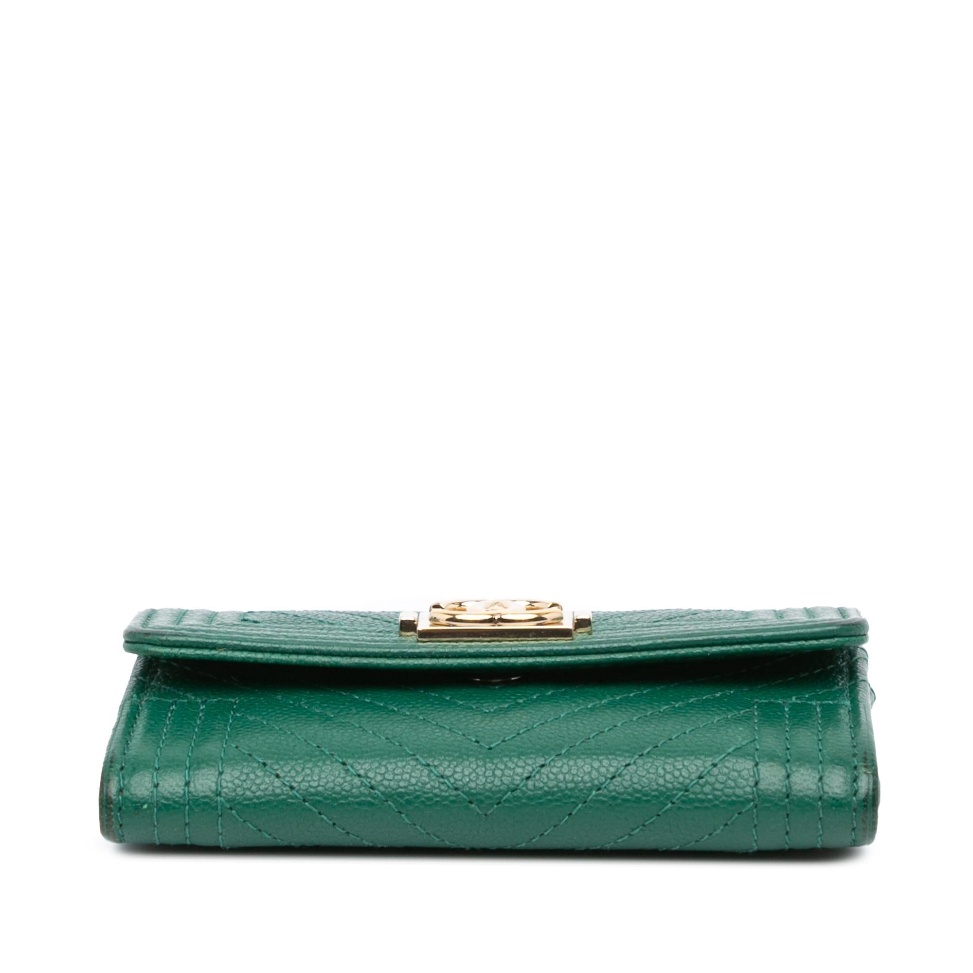 Chanel Chevron Caviar Boy Card Holder