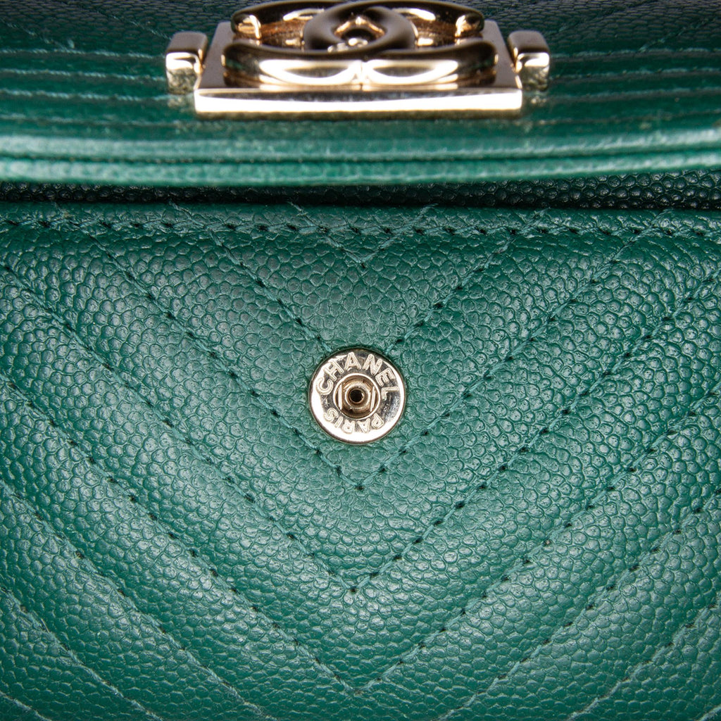 Chanel Chevron Caviar Boy Card Holder