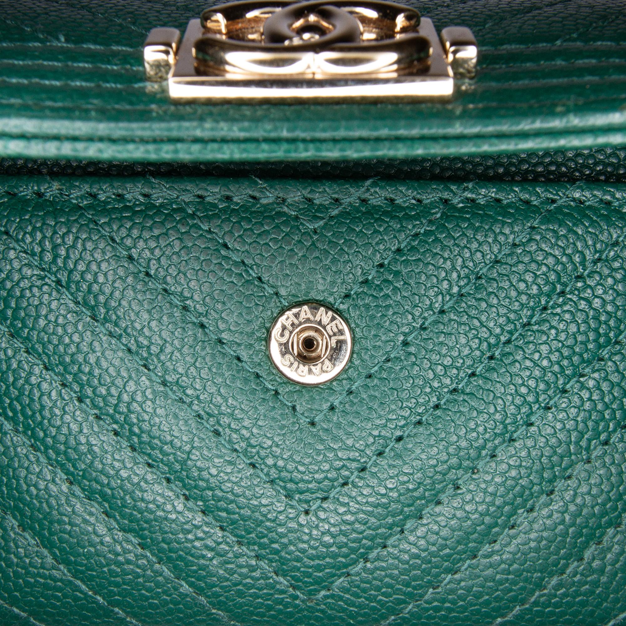 Chanel Chevron Caviar Boy Card Holder