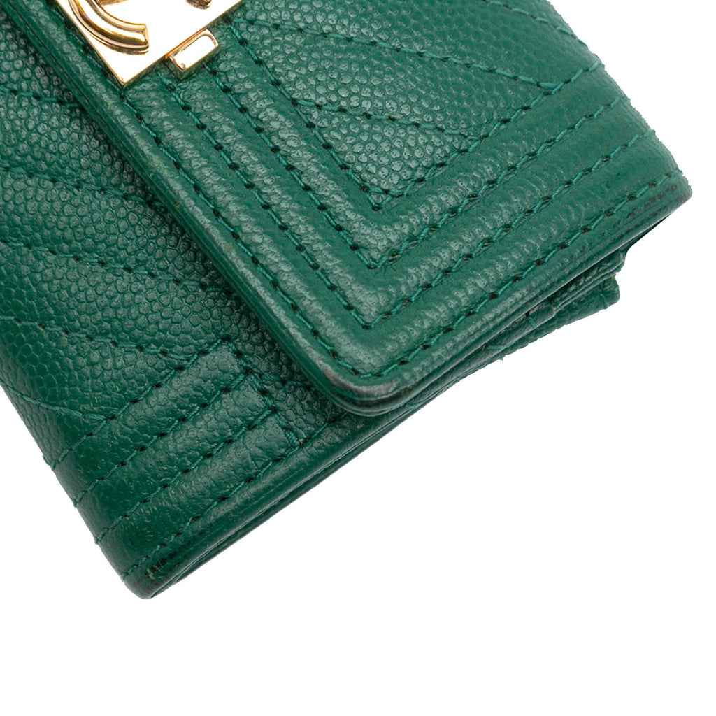 Chanel Chevron Caviar Boy Card Holder