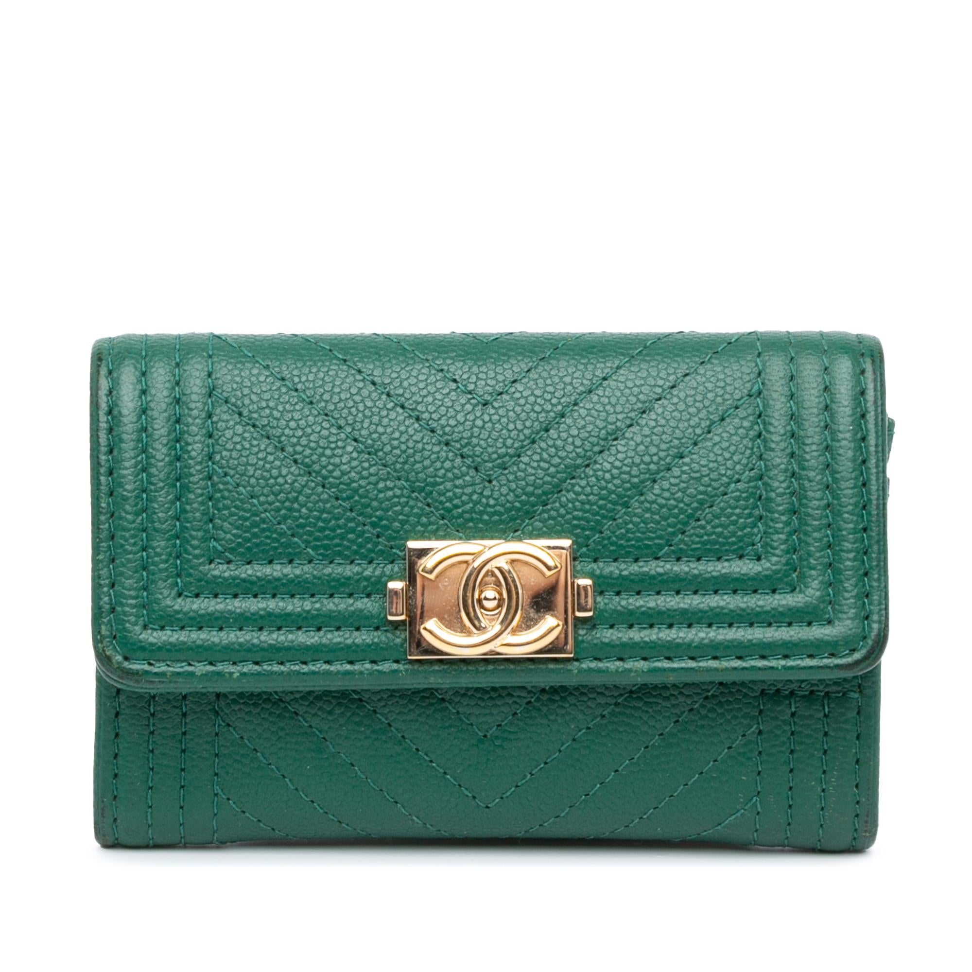 Chanel Chevron Caviar Boy Card Holder