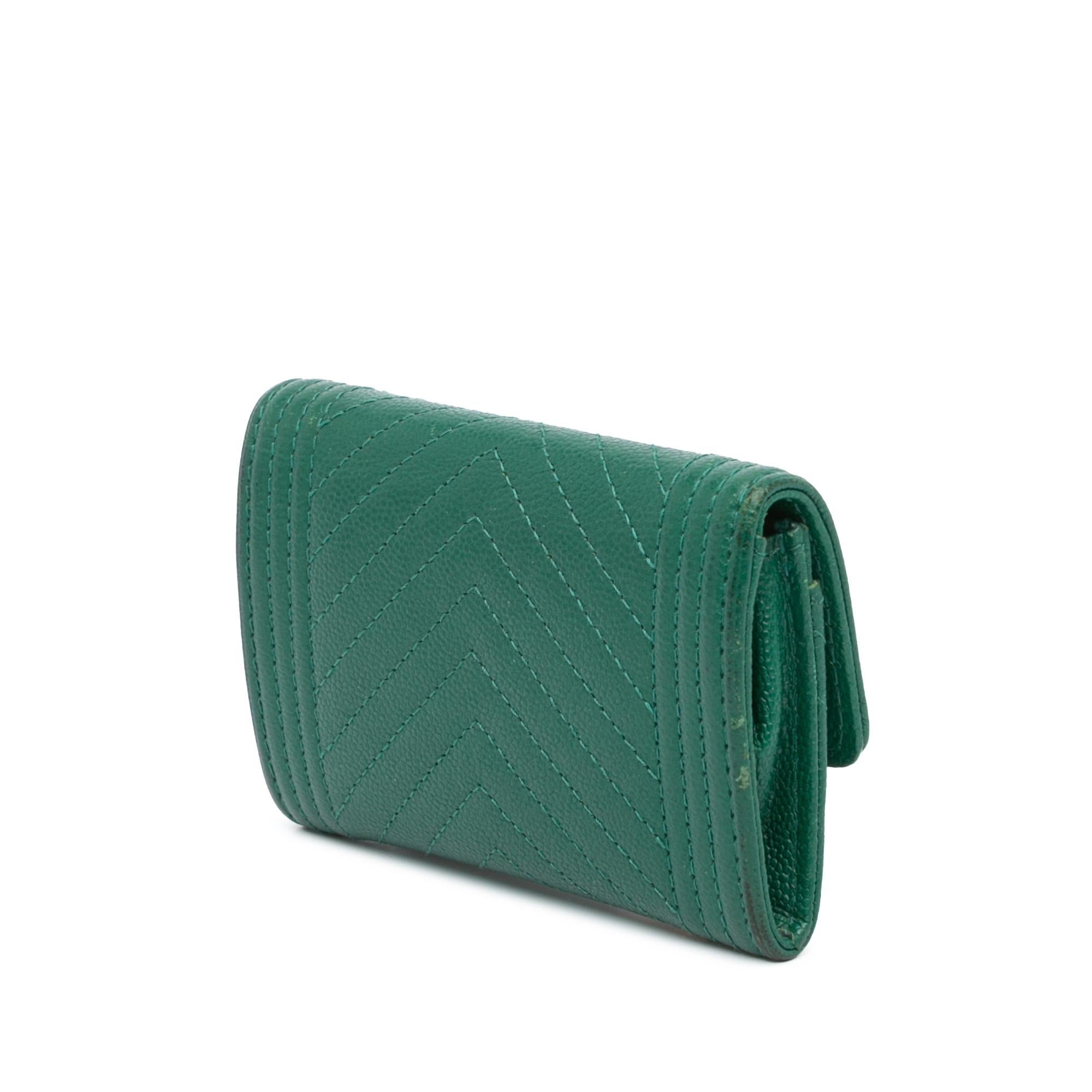 Chanel Chevron Caviar Boy Card Holder