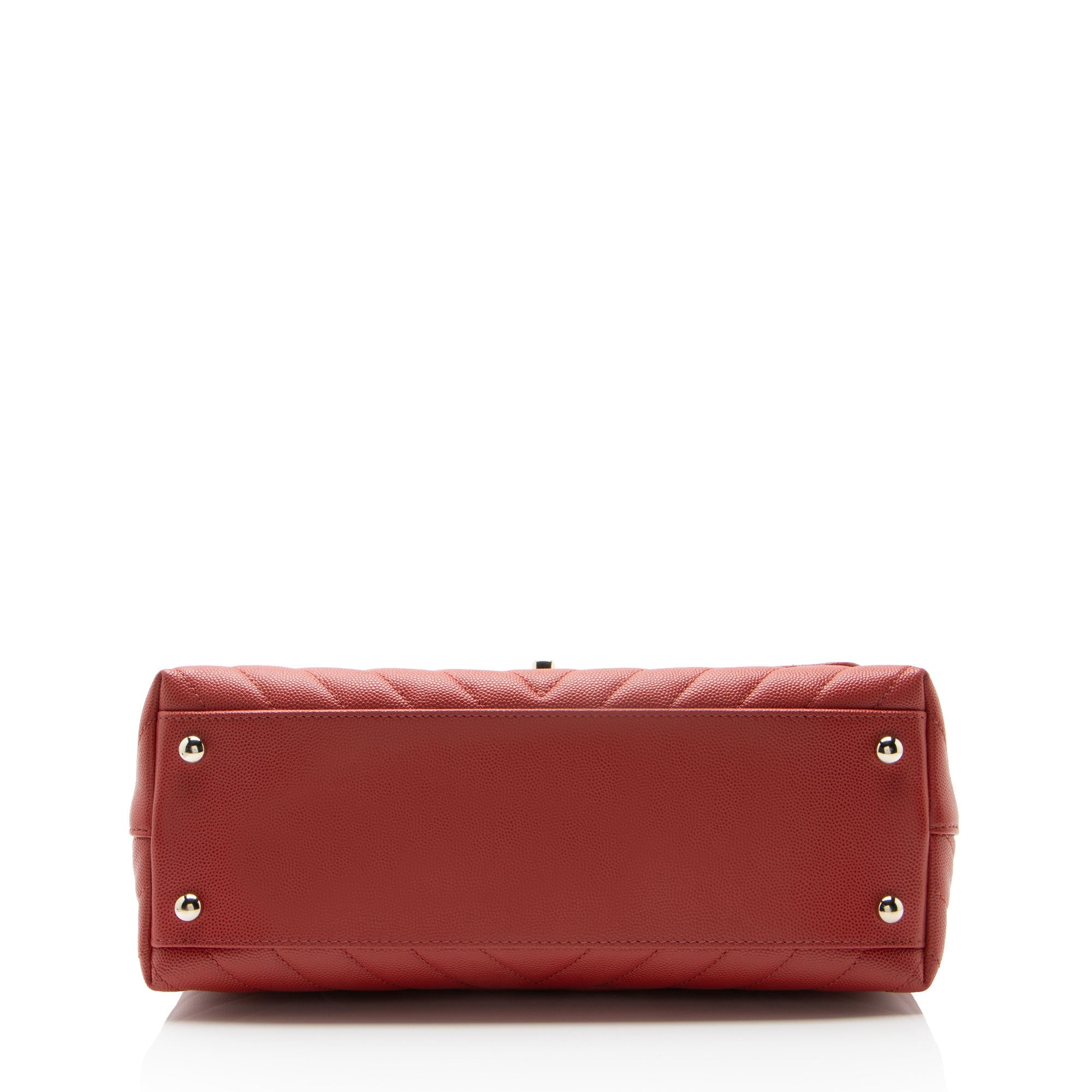 Chanel Chevron Caviar Leather Coco Top Handle Small Flap Bag