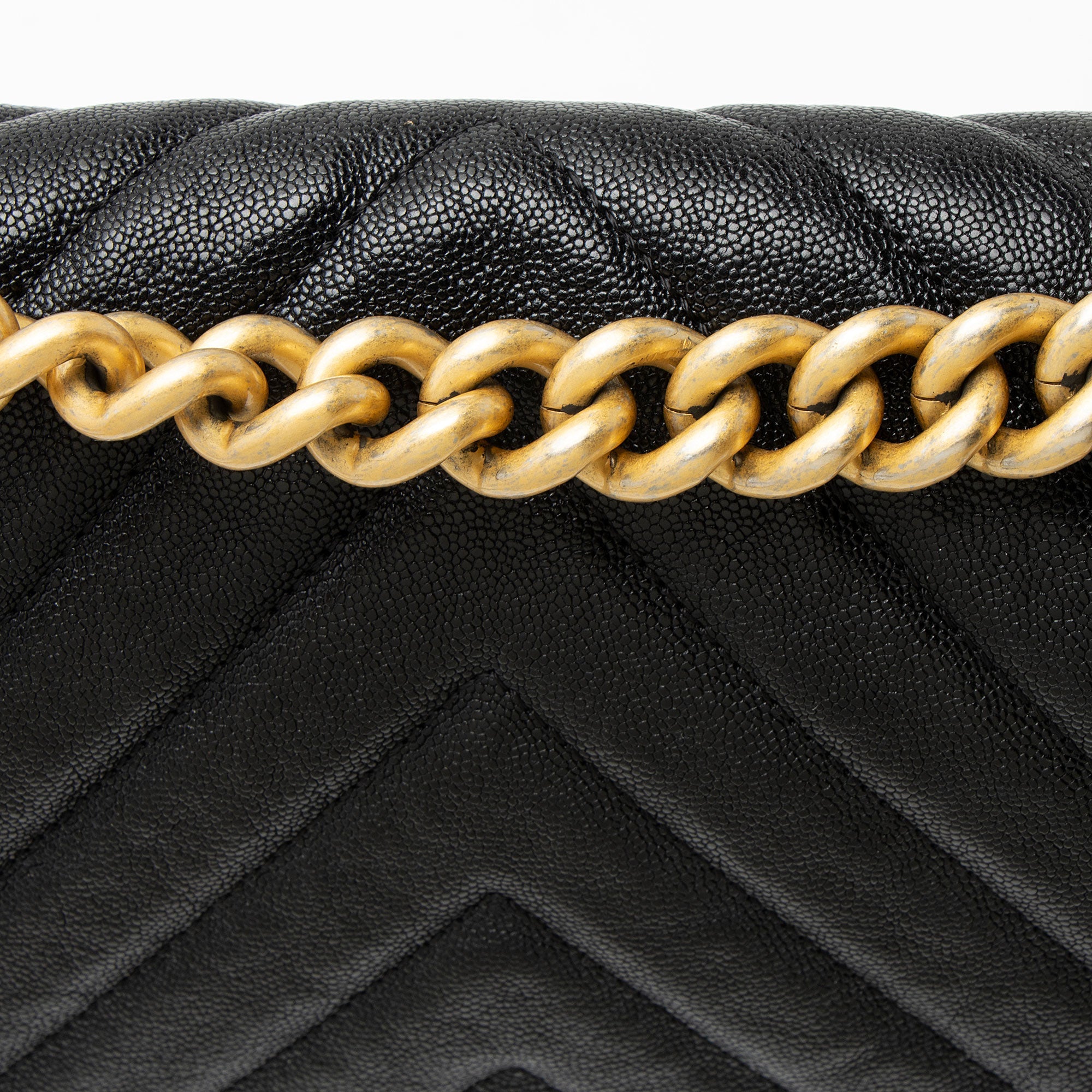 Chanel Chevron Caviar Leather Old Medium Boy Bag