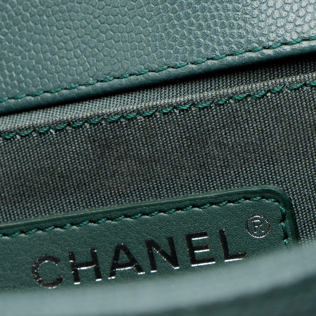Chanel Chevron Caviar Leather Old Medium Boy Bag