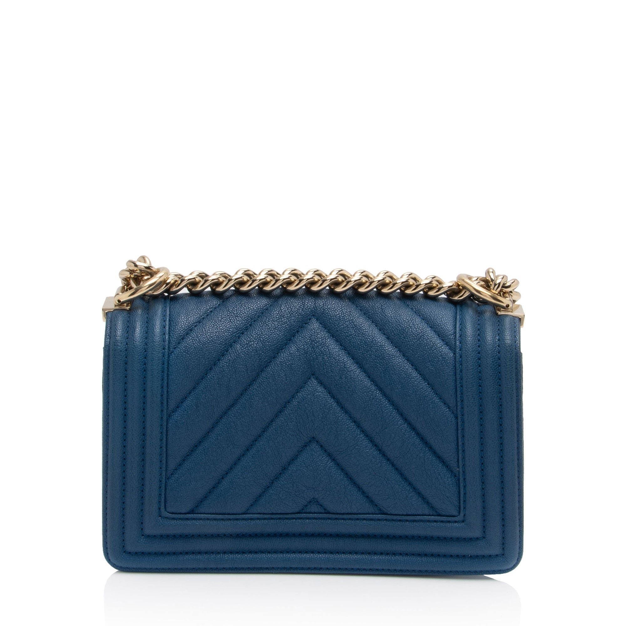 Chanel Chevron Caviar Leather Small Boy Bag