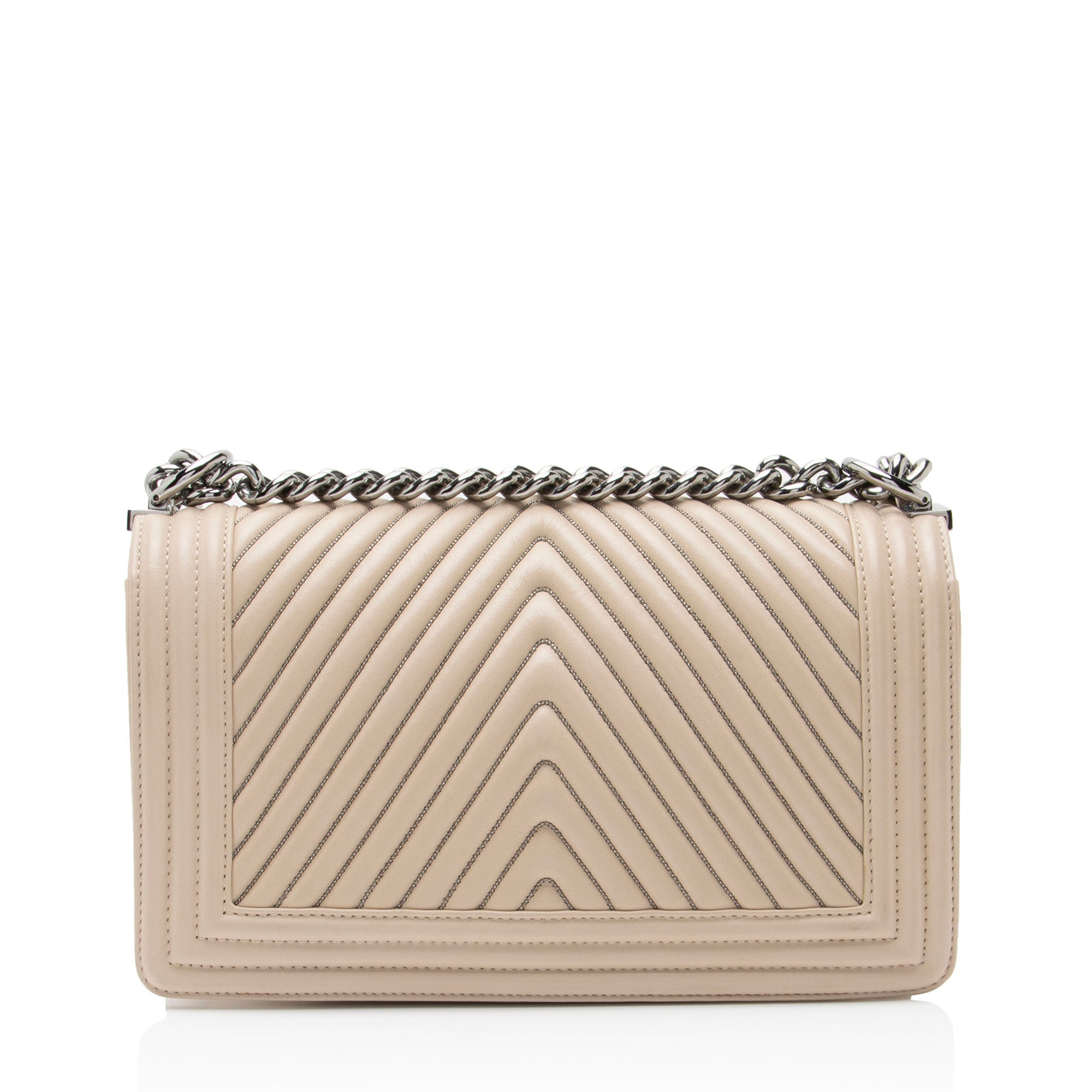 Chanel Chevron Lambskin Beaded New Medium Boy Bag