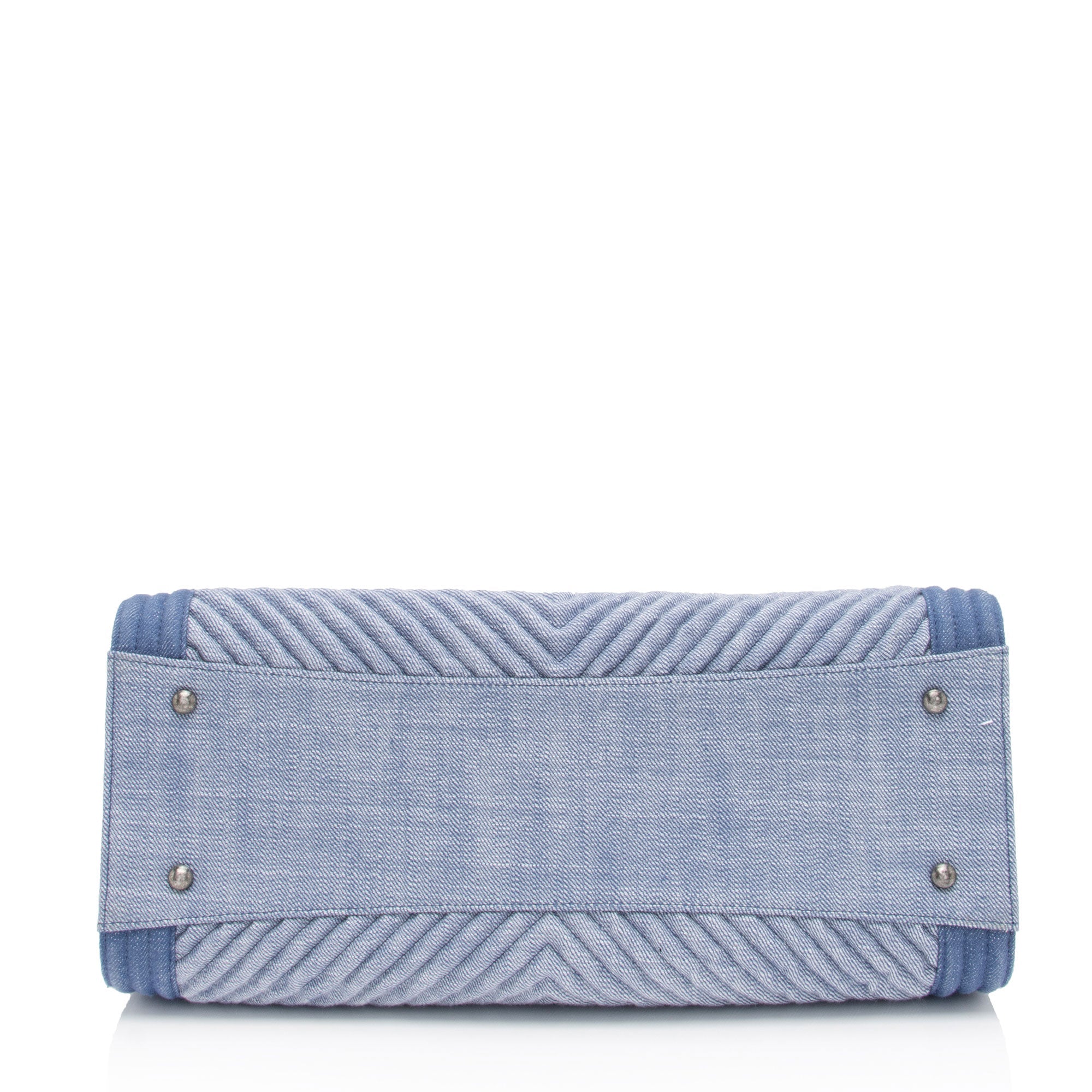 Chanel Chevron Denim Boy Tote