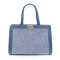 Chanel Chevron Denim Boy Tote