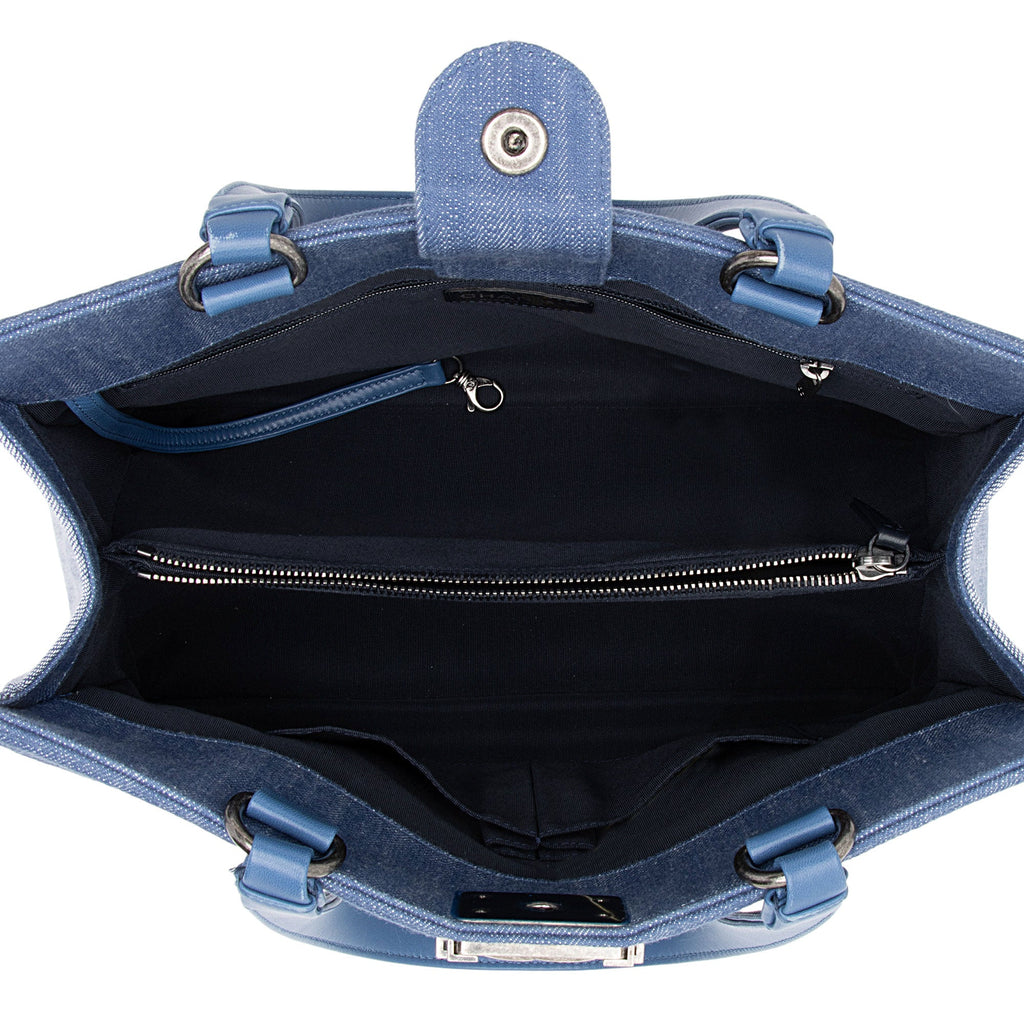 Chanel Chevron Denim Boy Tote
