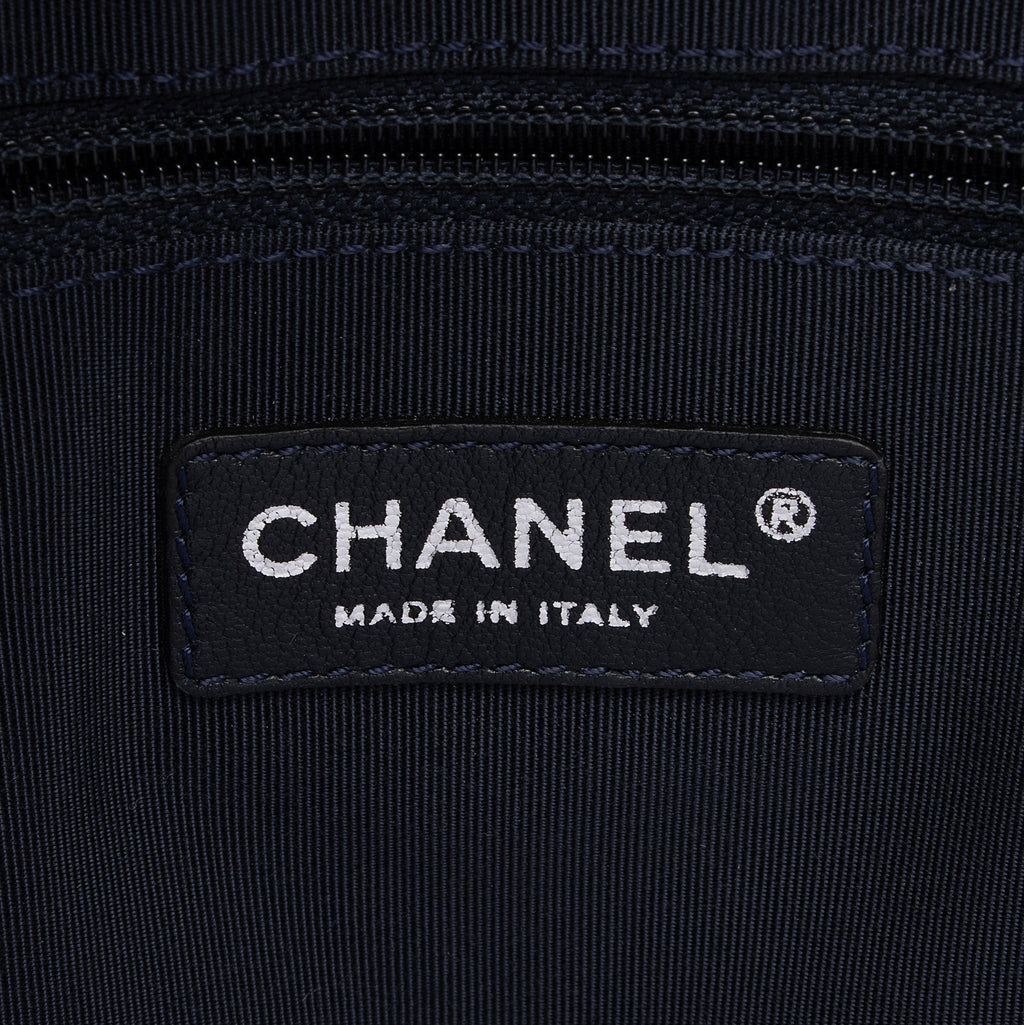 Chanel Chevron Denim Boy Tote
