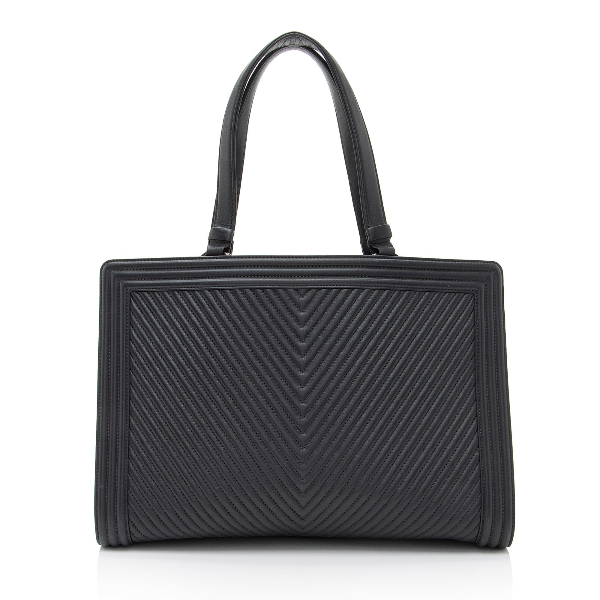 Chanel Chevron Lambskin Boy Shopping Tote