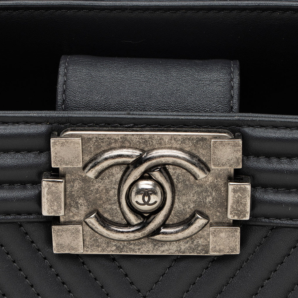 Chanel Chevron Lambskin Boy Shopping Tote