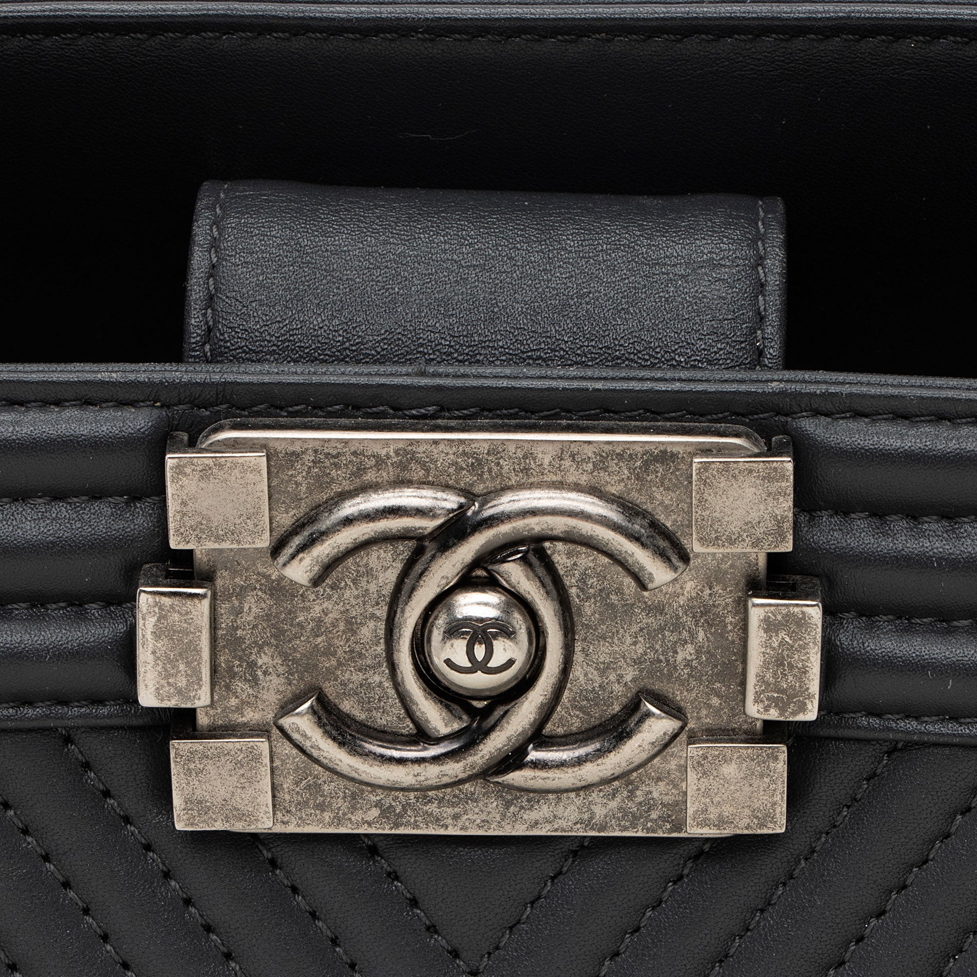 Chanel Chevron Lambskin Boy Shopping Tote
