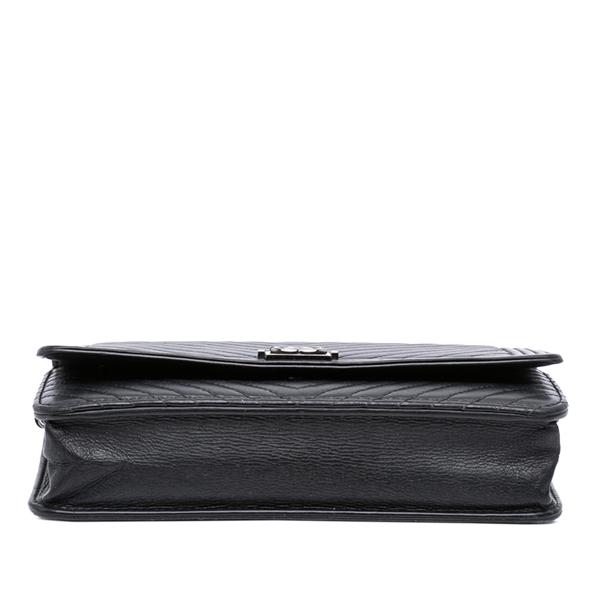 Chanel Chevron Lambskin Boy Wallet on Chain
