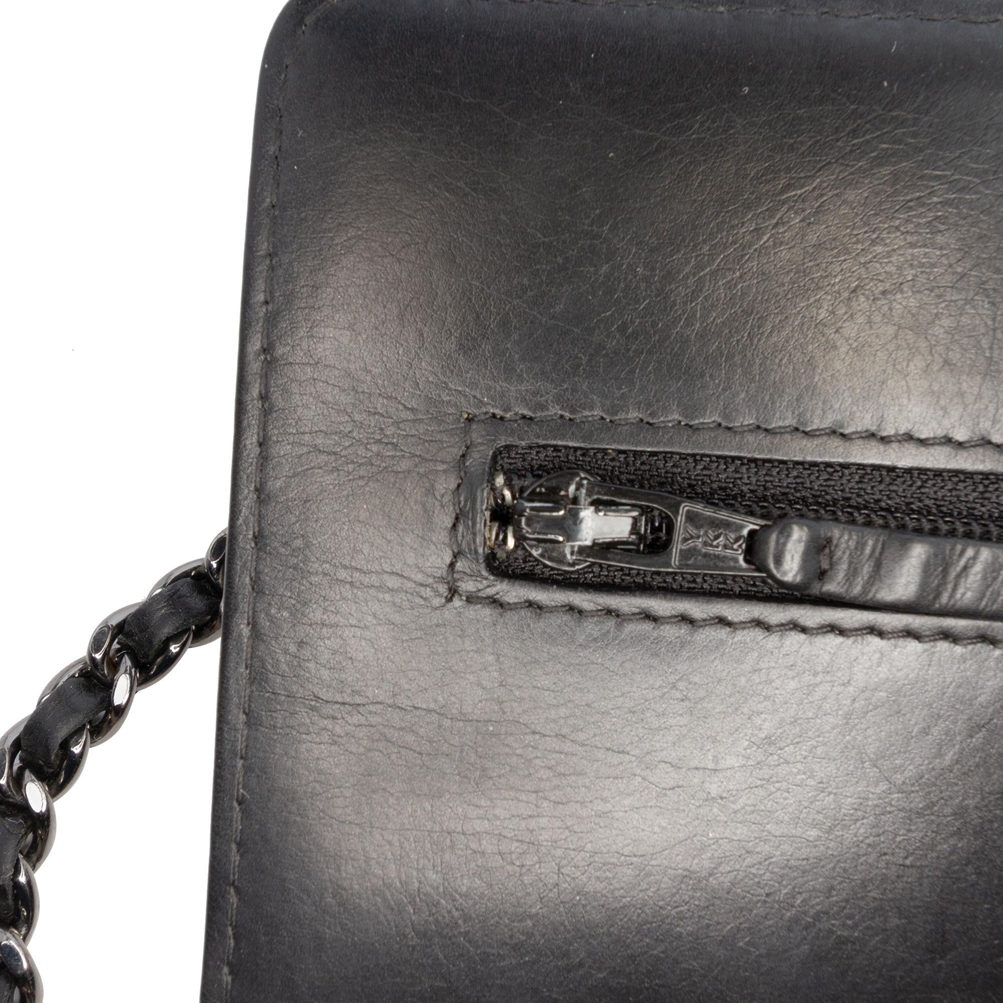 Chanel Chevron Lambskin Boy Wallet on Chain