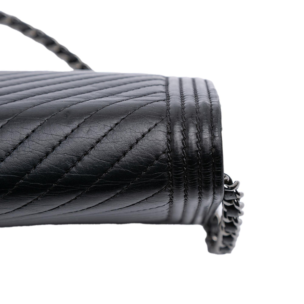 Chanel Chevron Lambskin Boy Wallet on Chain