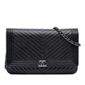 Chanel Chevron Lambskin Boy Wallet on Chain