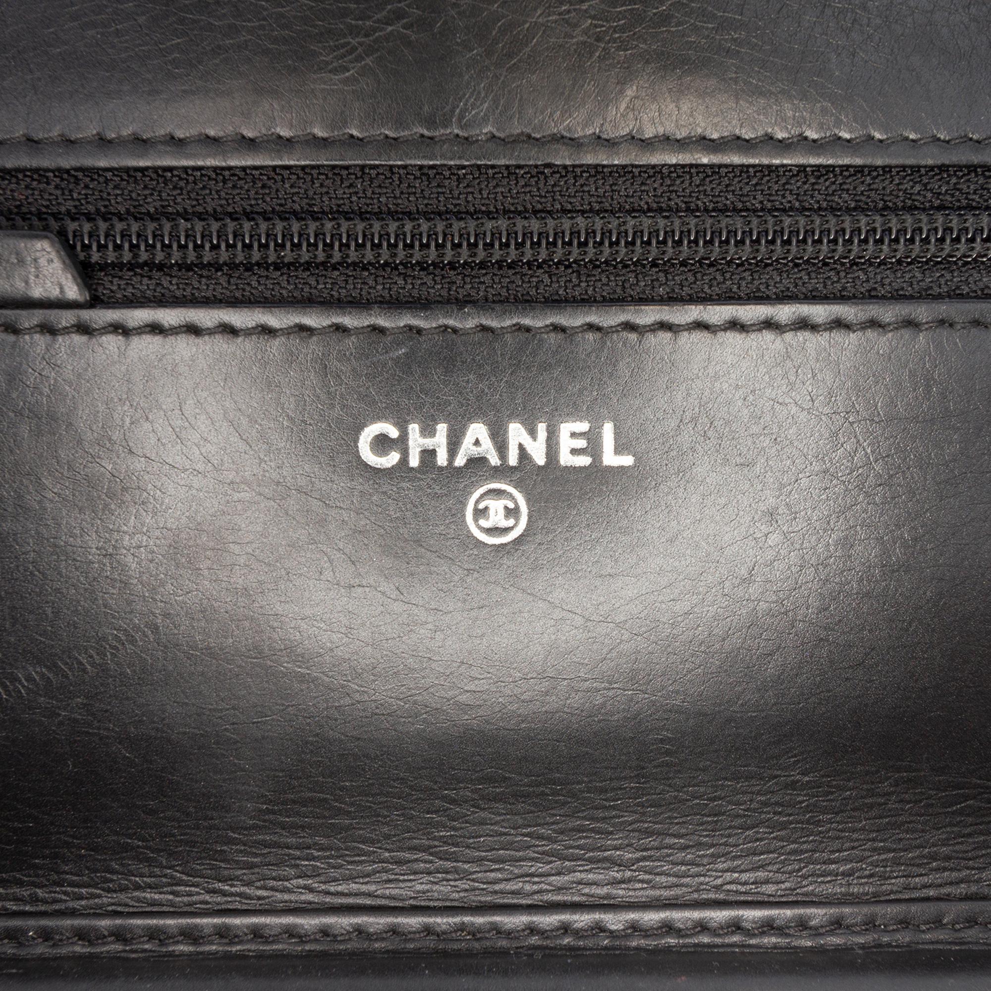 Chanel Chevron Lambskin Boy Wallet on Chain