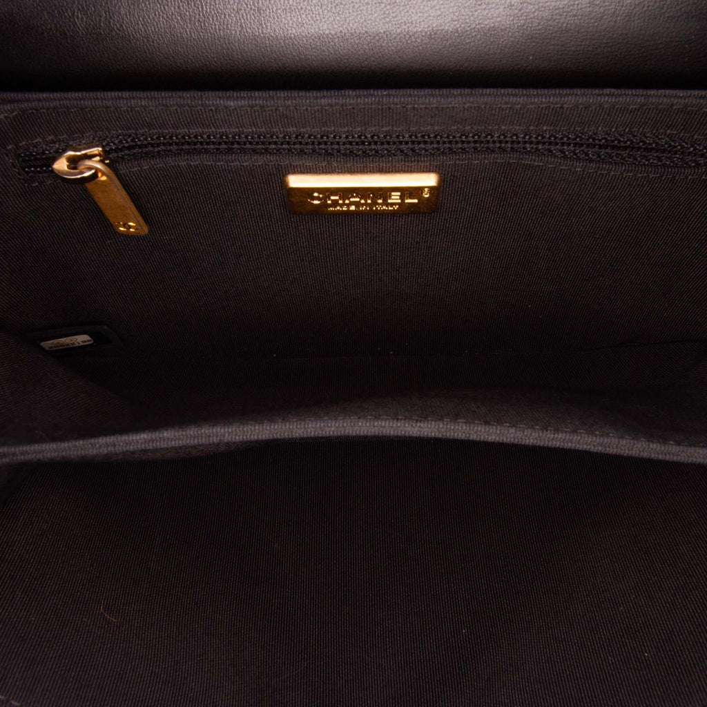 Chanel Chevron Lambskin CC Medallion Button Flap Clutch