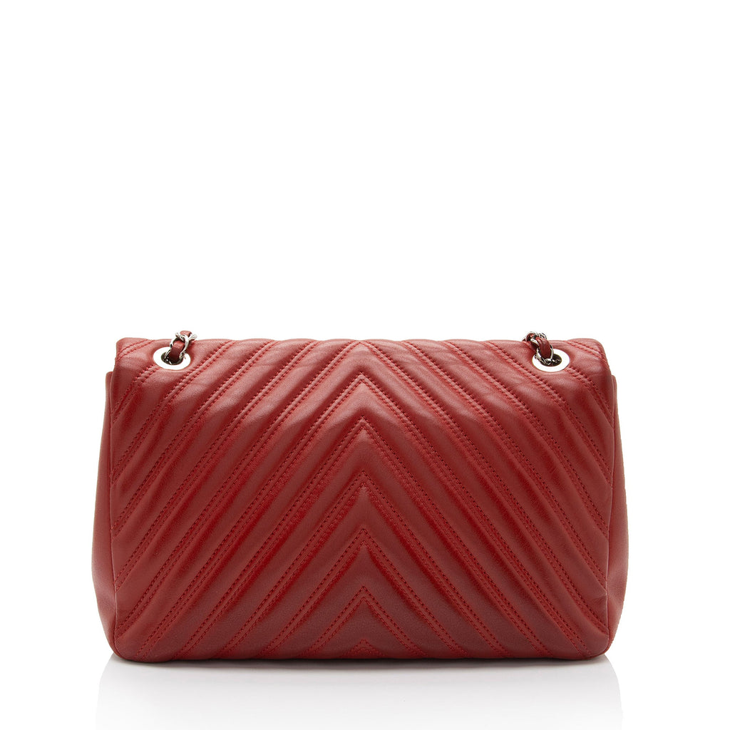 Chanel Chevron Lambskin Classic Jumbo Single Flap Bag (SHF-zB67zI)