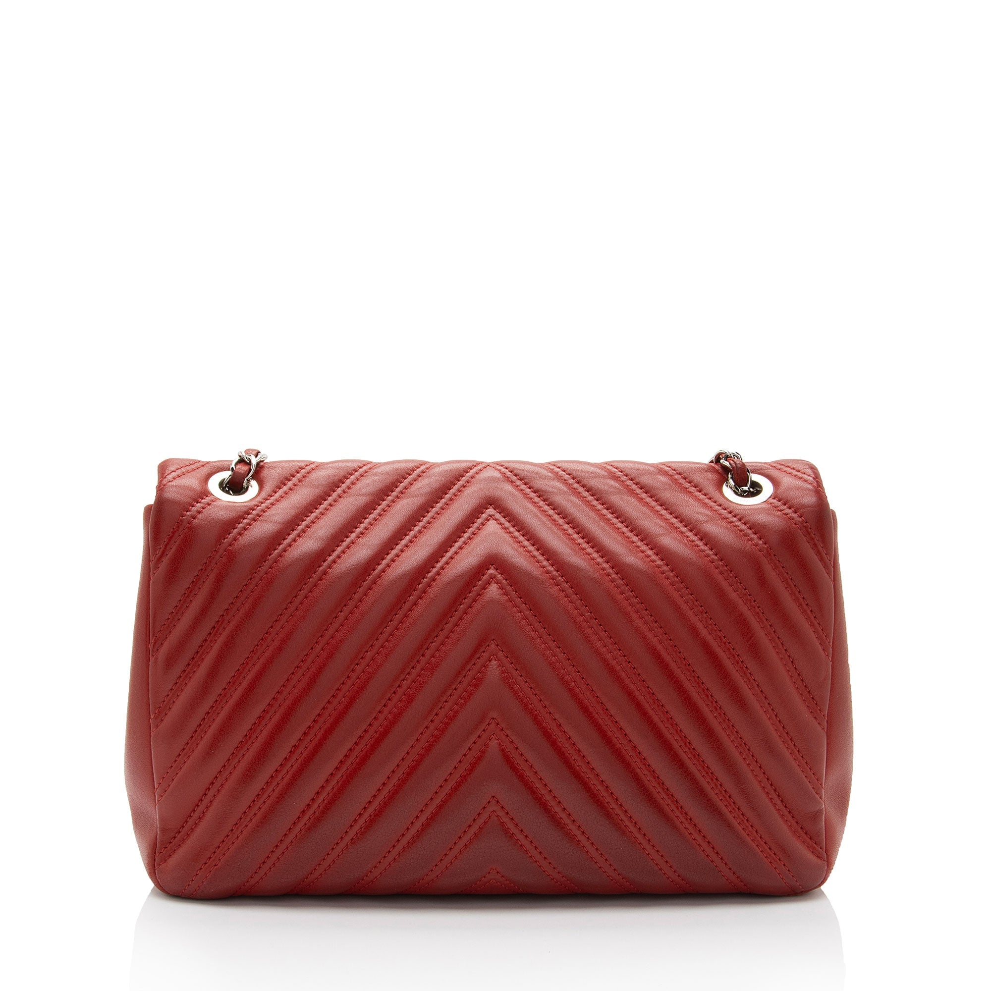 Chanel Chevron Lambskin Classic Jumbo Single Flap Bag (SHF-zB67zI)