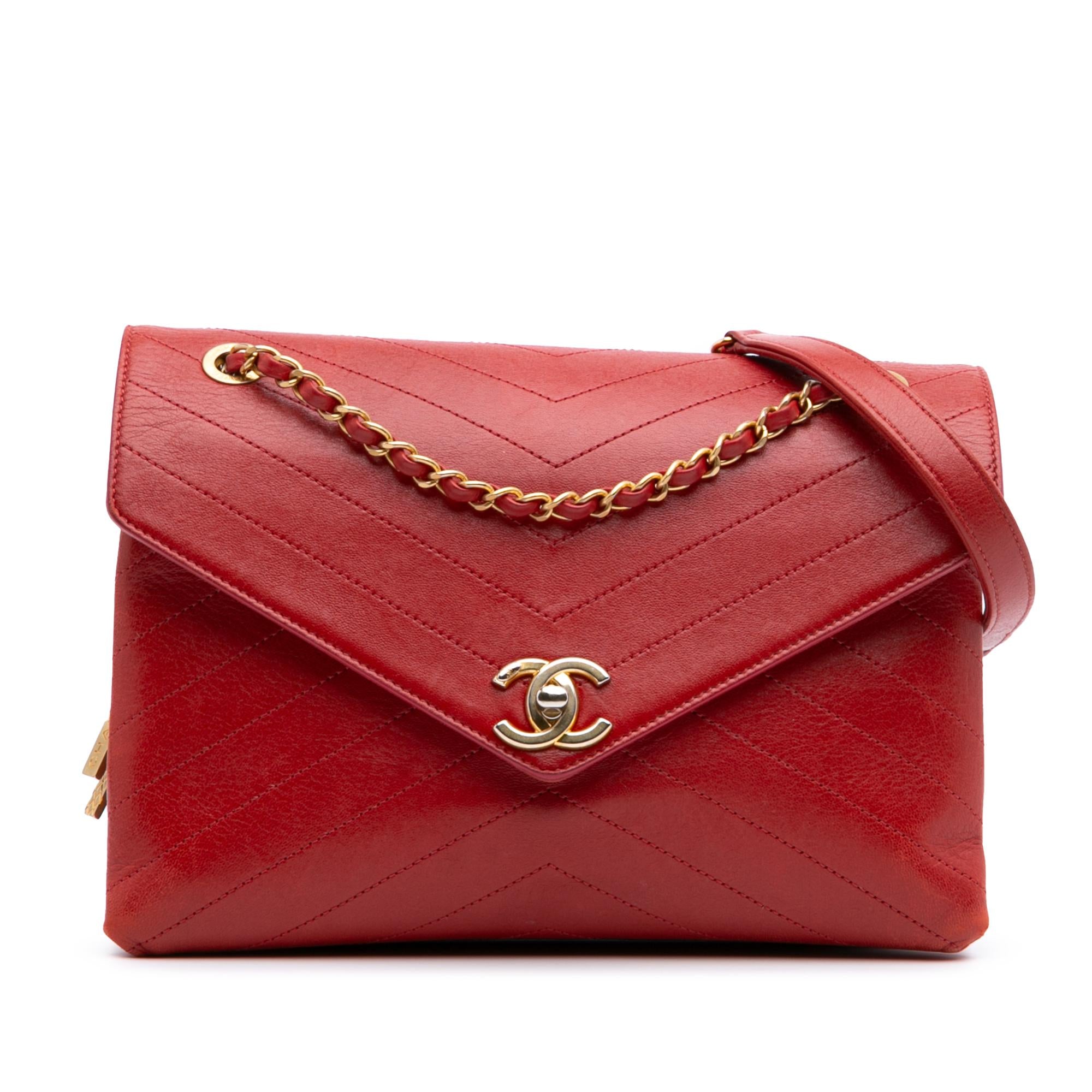 Chanel Chevron Lambskin Coco Envelope Flap