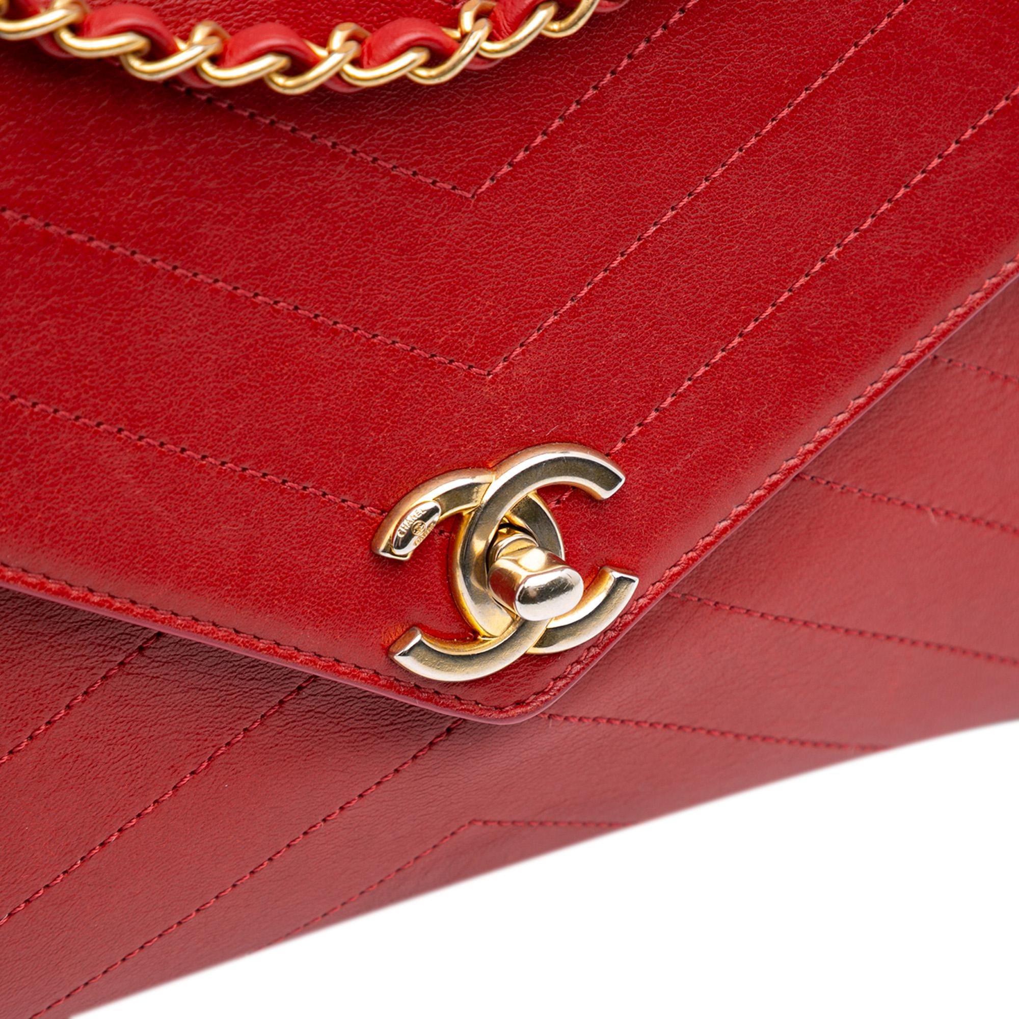 Chanel Chevron Lambskin Coco Envelope Flap