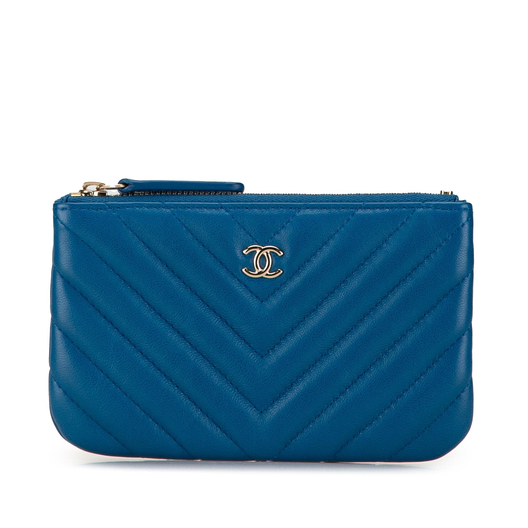 Chanel Chevron Lambskin O Case Pouch