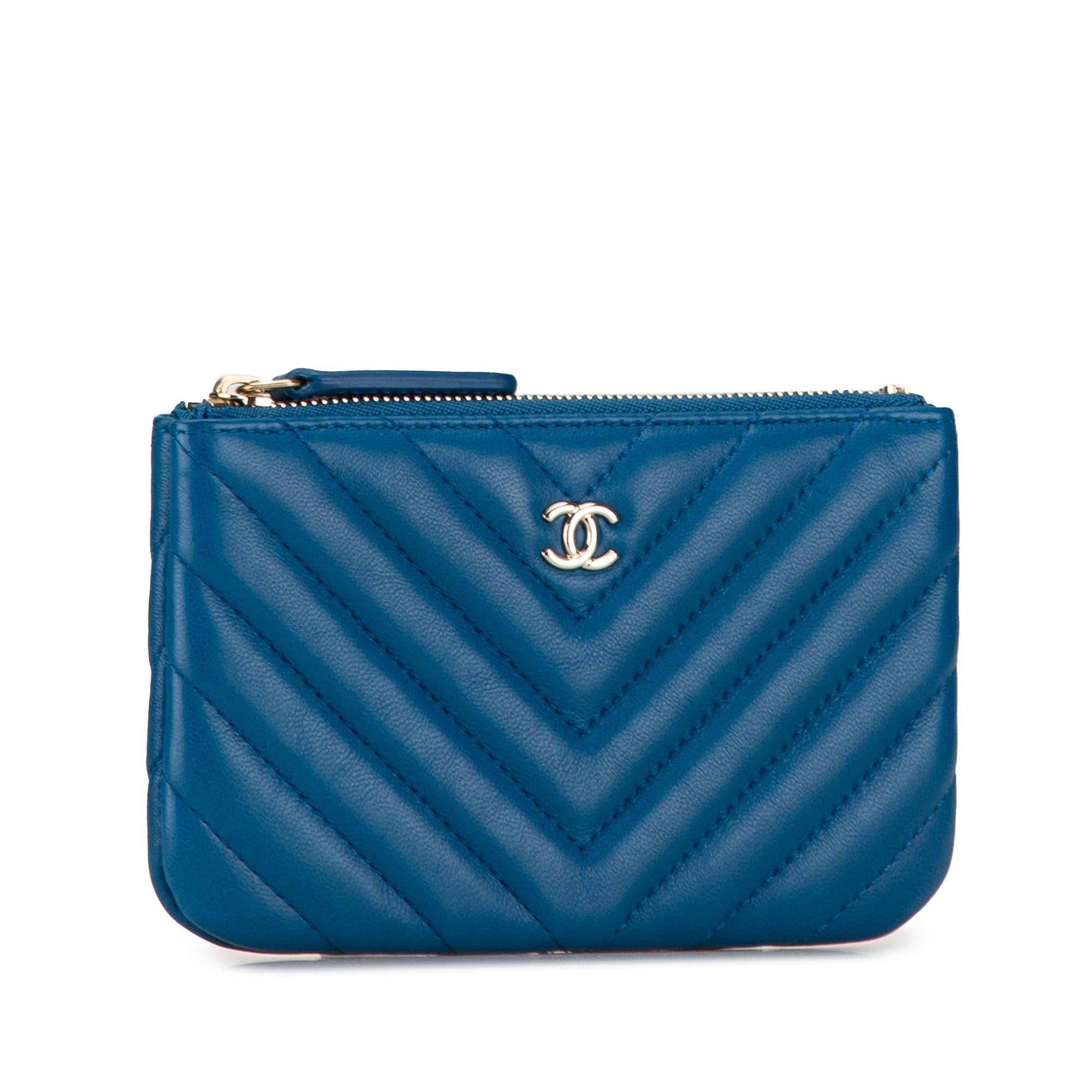 Chanel Chevron Lambskin O Case Pouch