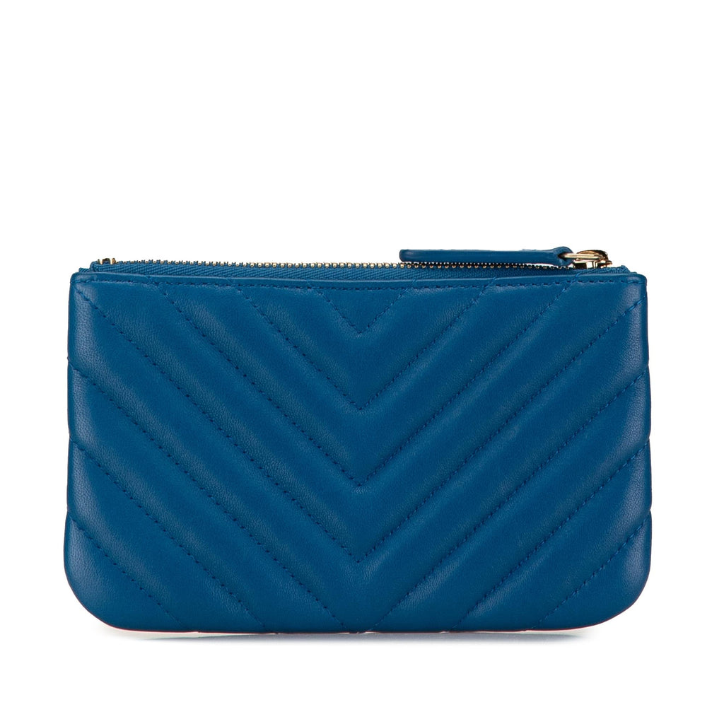 Chanel Chevron Lambskin O Case Pouch