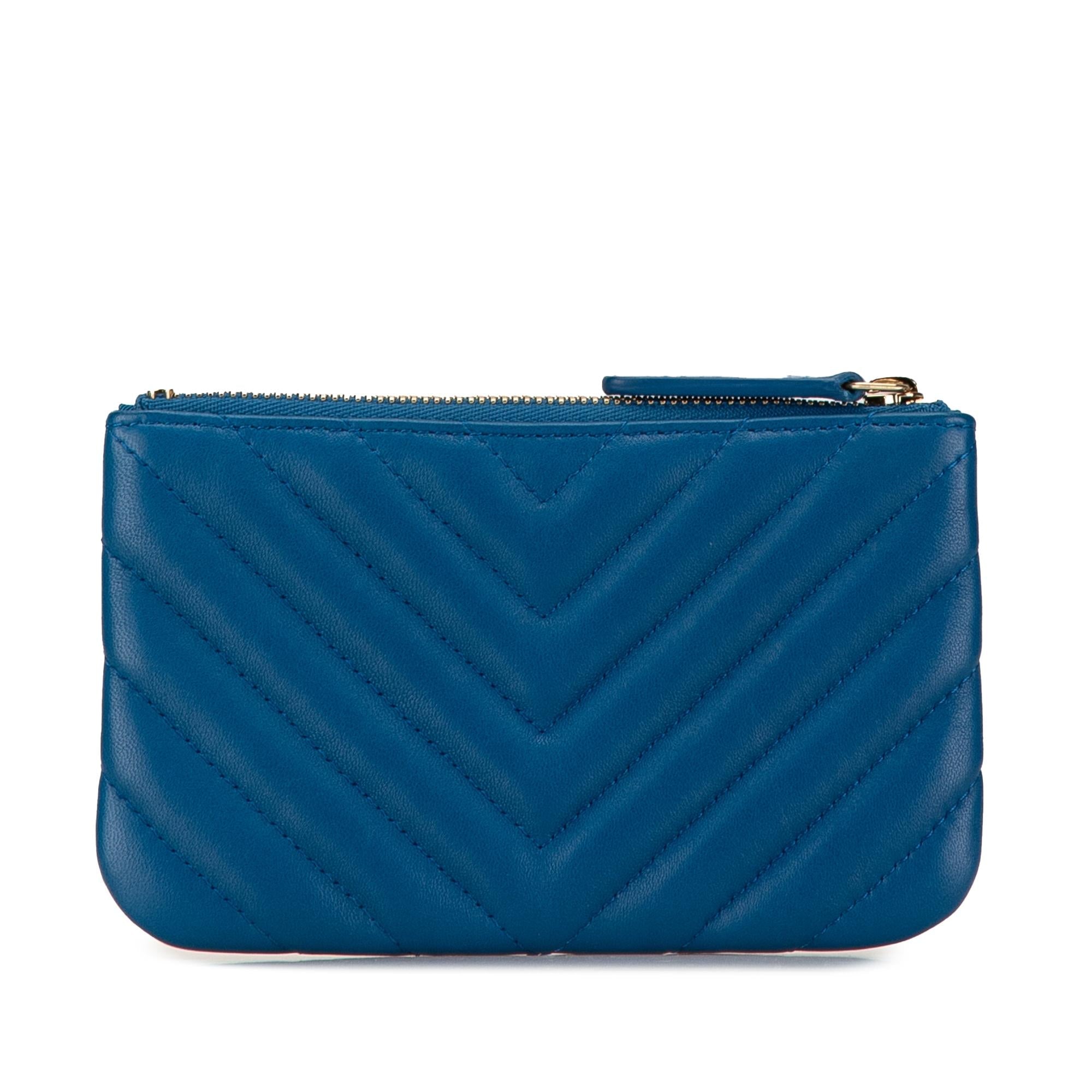 Chanel Chevron Lambskin O Case Pouch