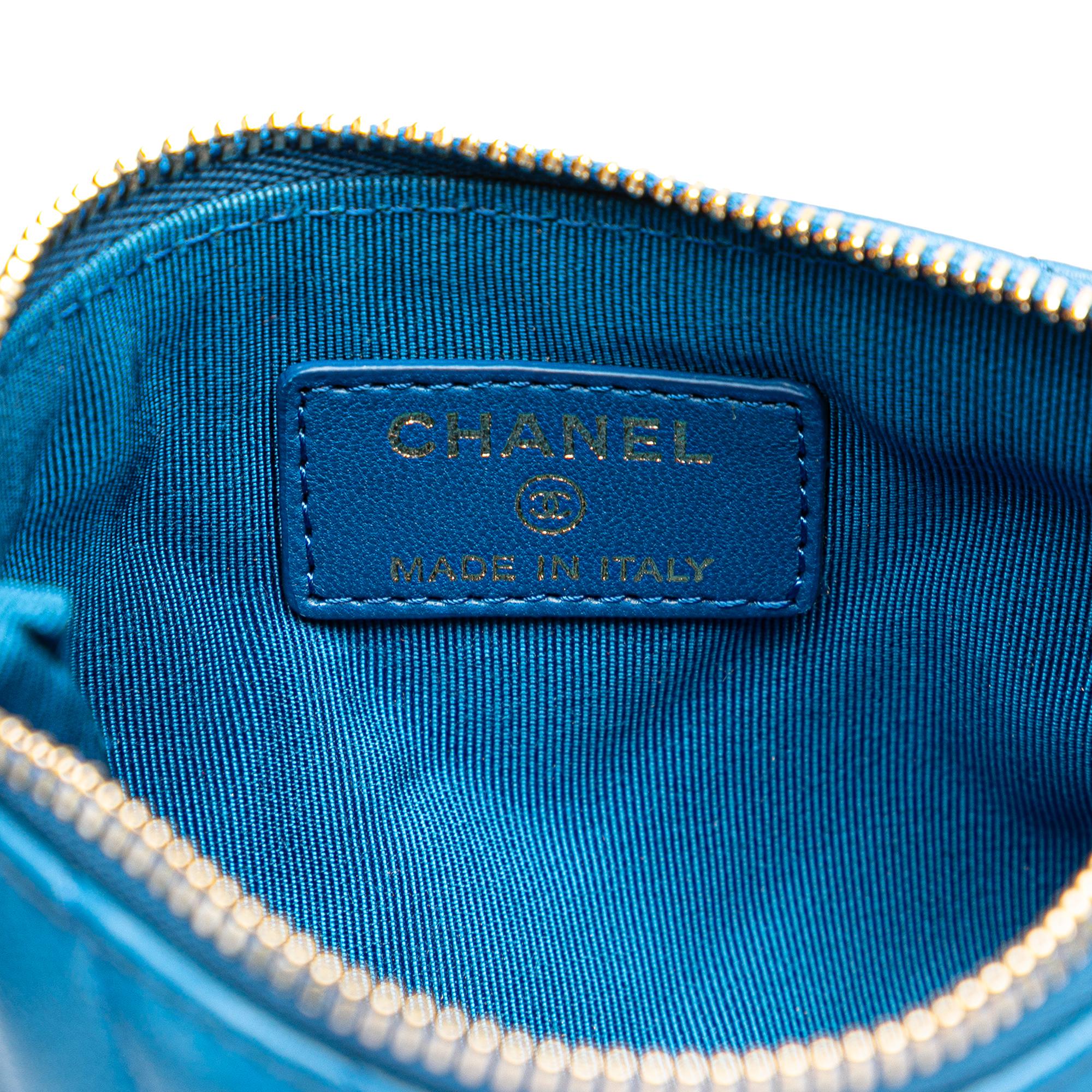 Chanel Chevron Lambskin O Case Pouch