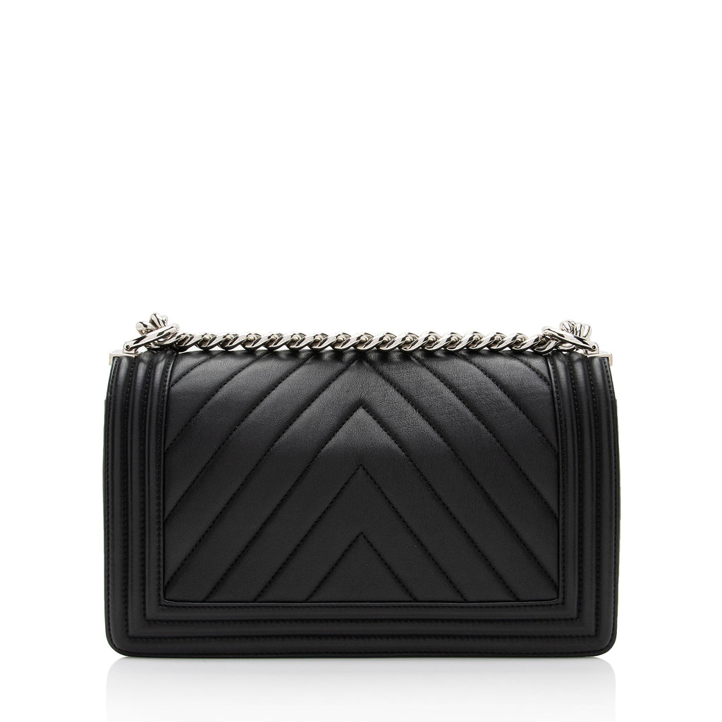 Chanel Chevron Lambskin Old Medium Boy Bag