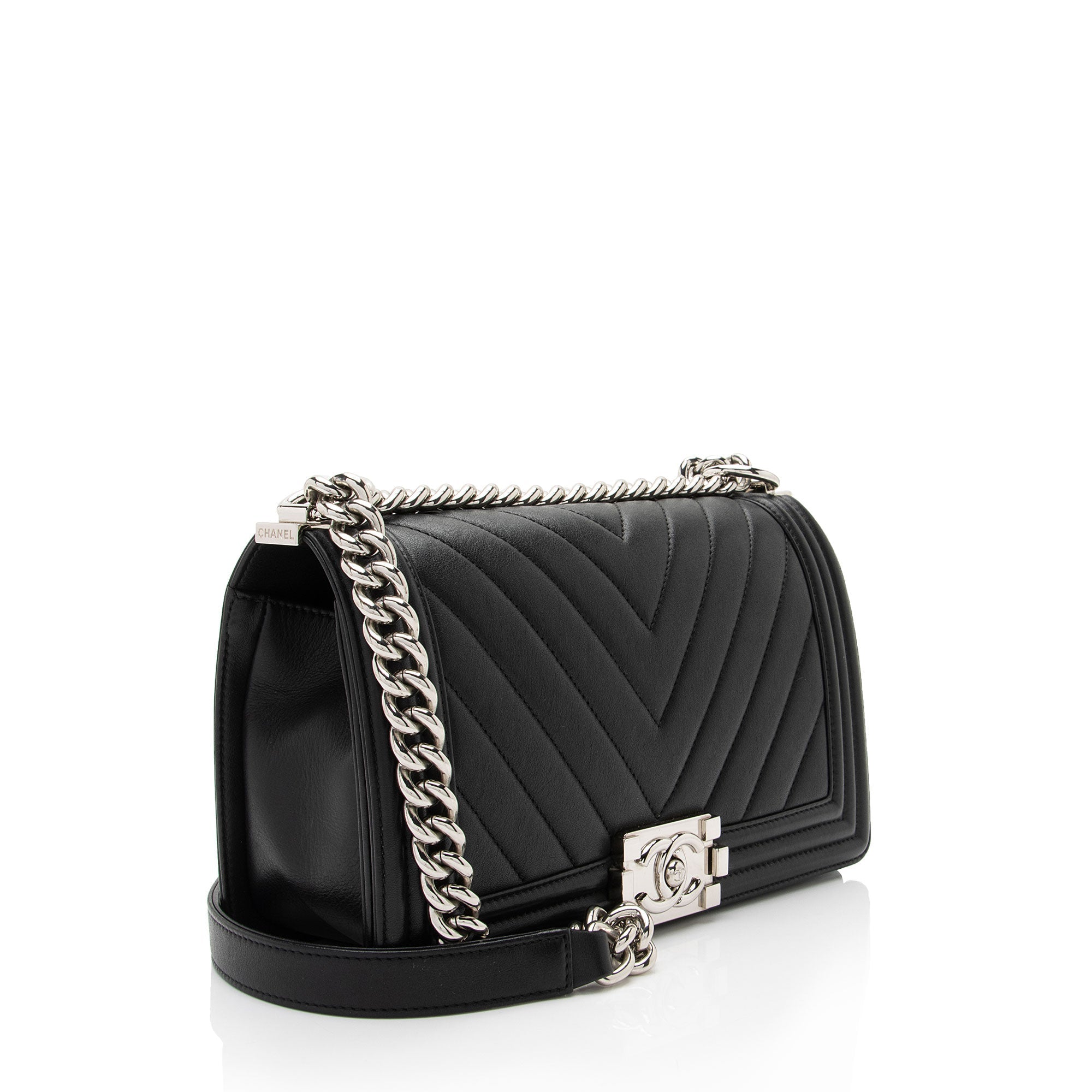 Chanel Chevron Lambskin Old Medium Boy Bag