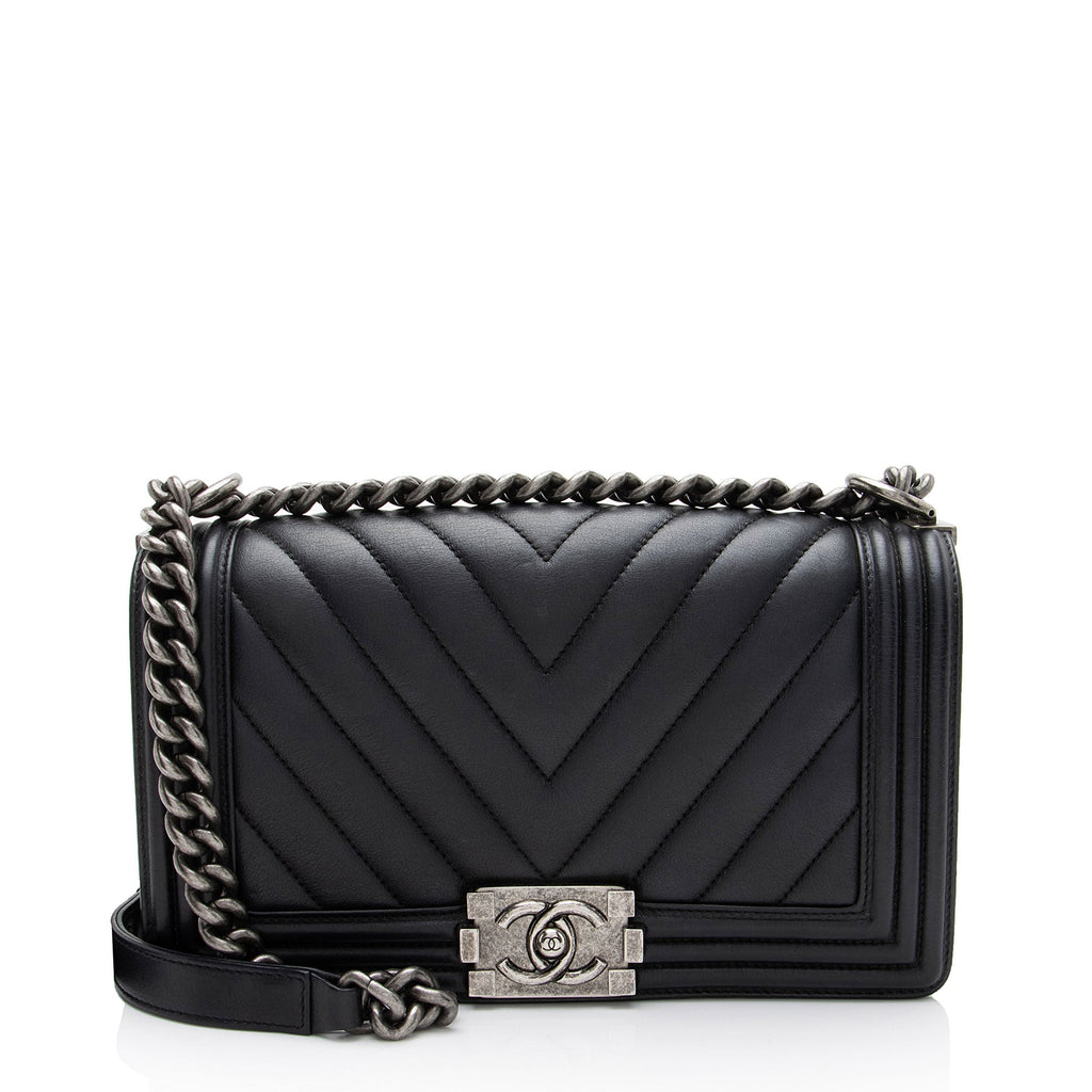 Chanel Chevron Lambskin Old Medium Boy Bag