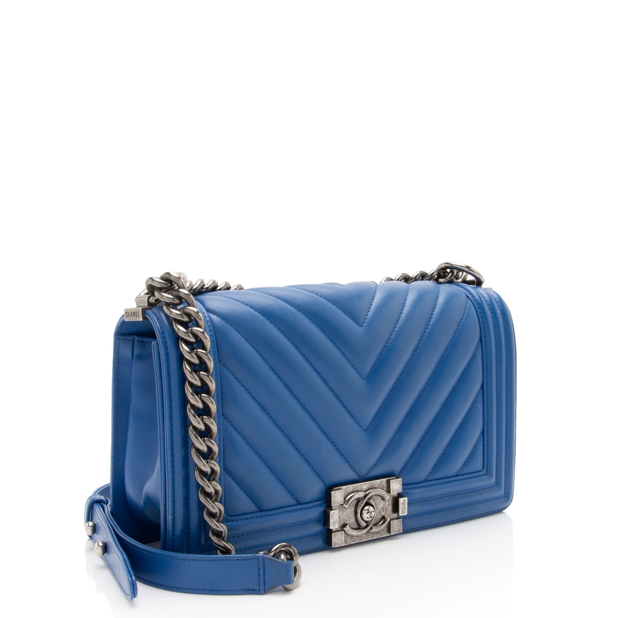 Chanel Chevron Lambskin Old Medium Boy Bag