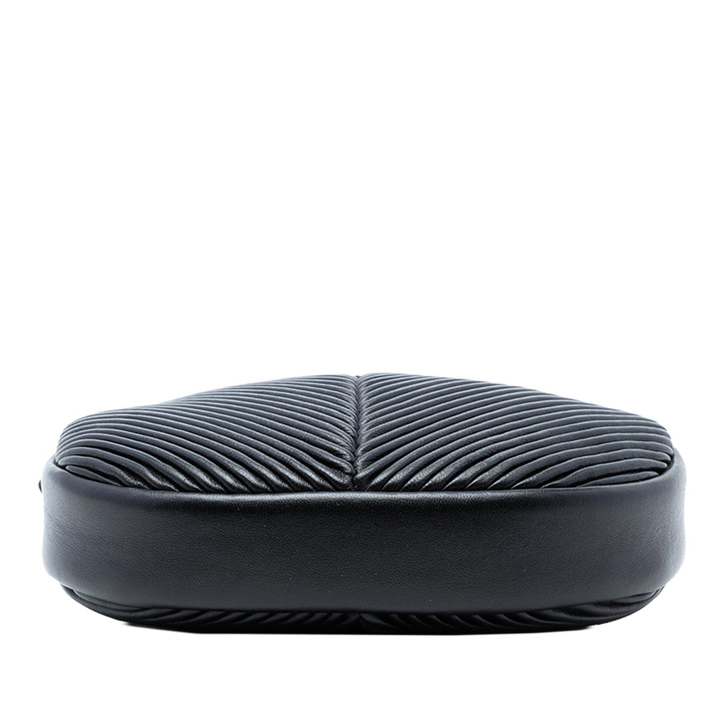 Chanel Chevron Lambskin Pleated Oval Camera Bag