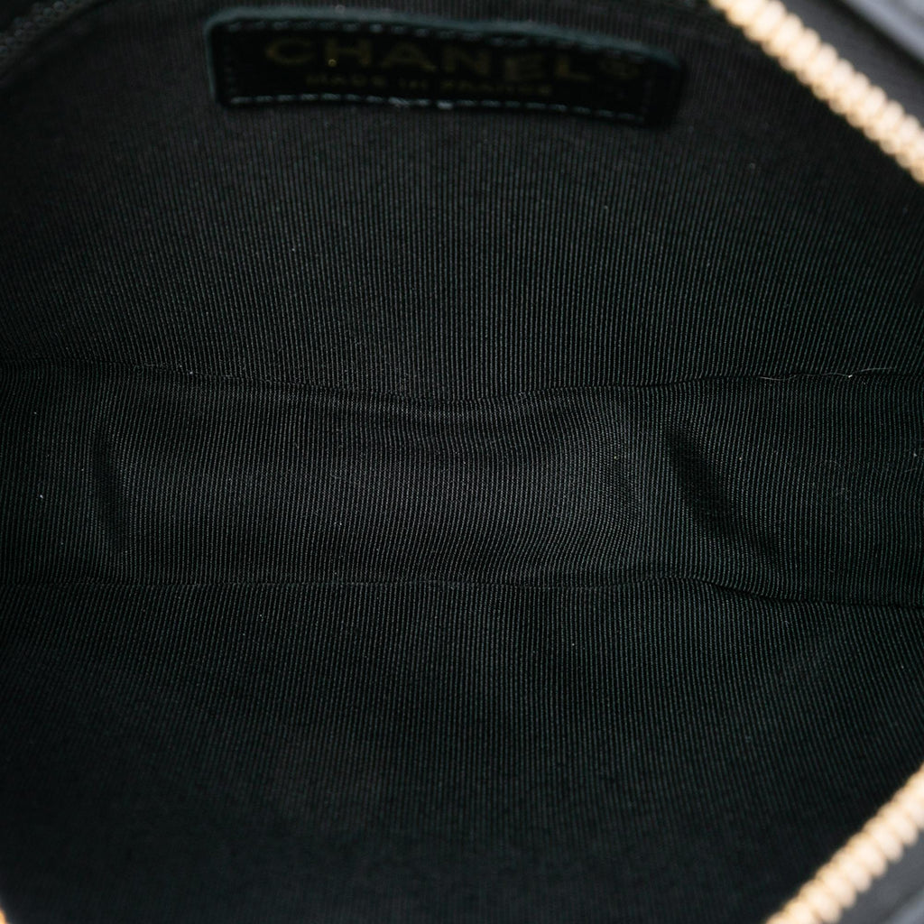 Chanel Chevron Lambskin Pleated Oval Camera Bag