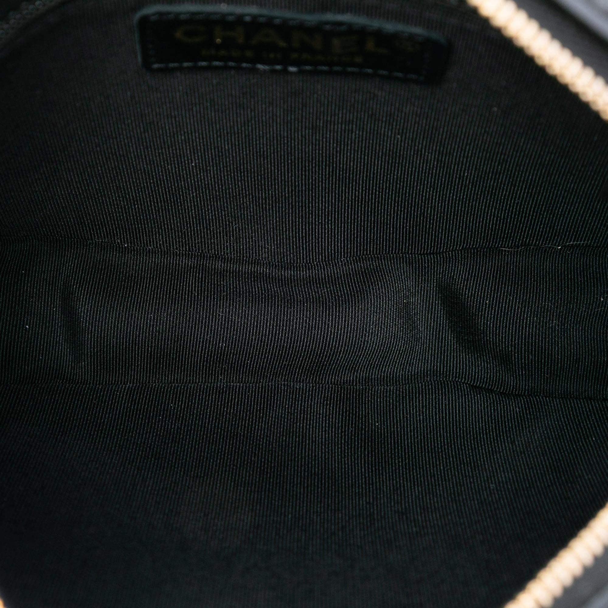 Chanel Chevron Lambskin Pleated Oval Camera Bag