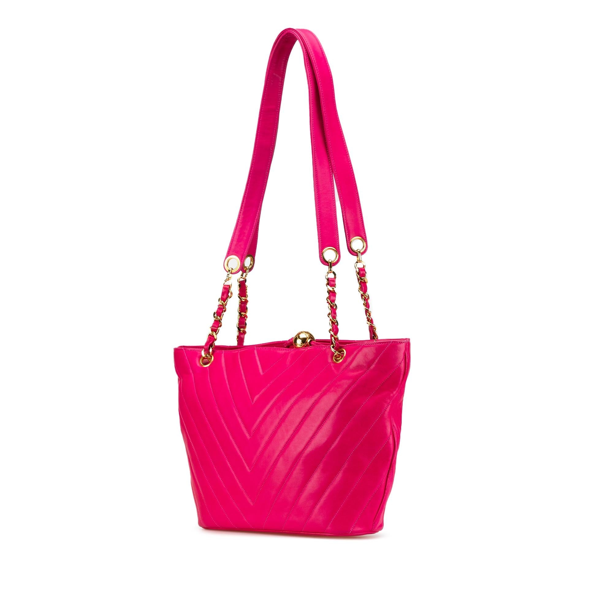 Chanel Chevron Lambskin Tote