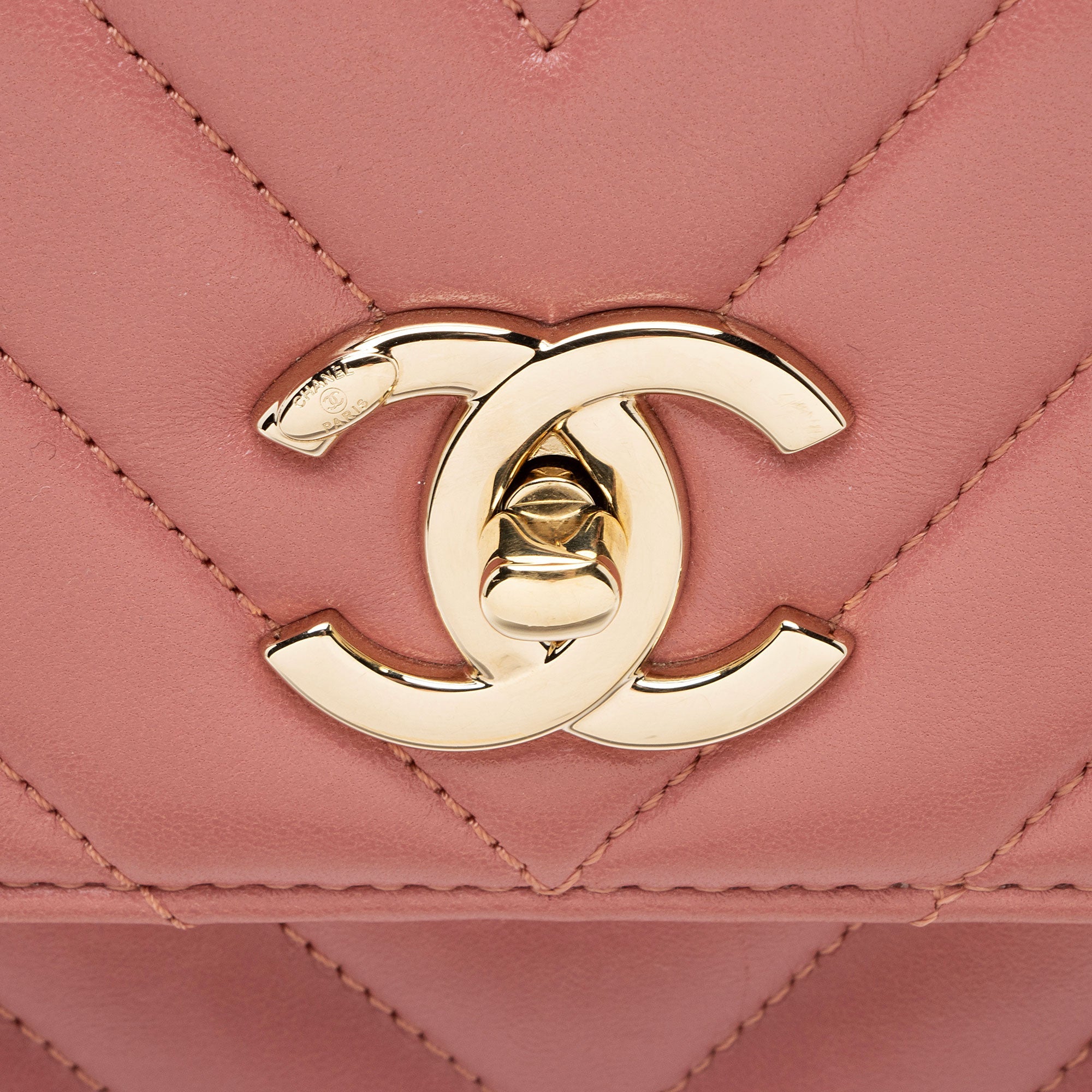 Chanel Chevron Lambskin Trendy CC Small Top Handle