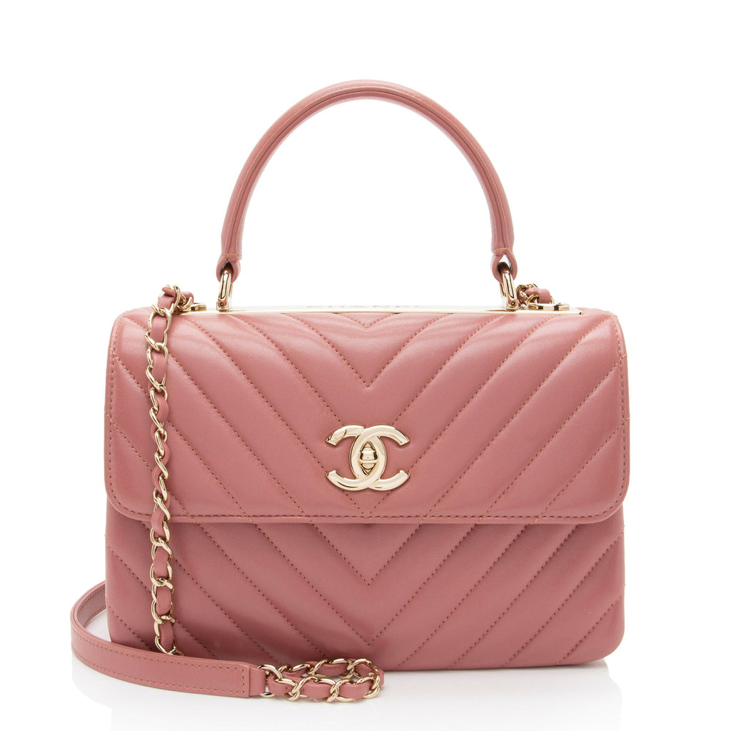 Chanel Chevron Lambskin Trendy CC Small Top Handle