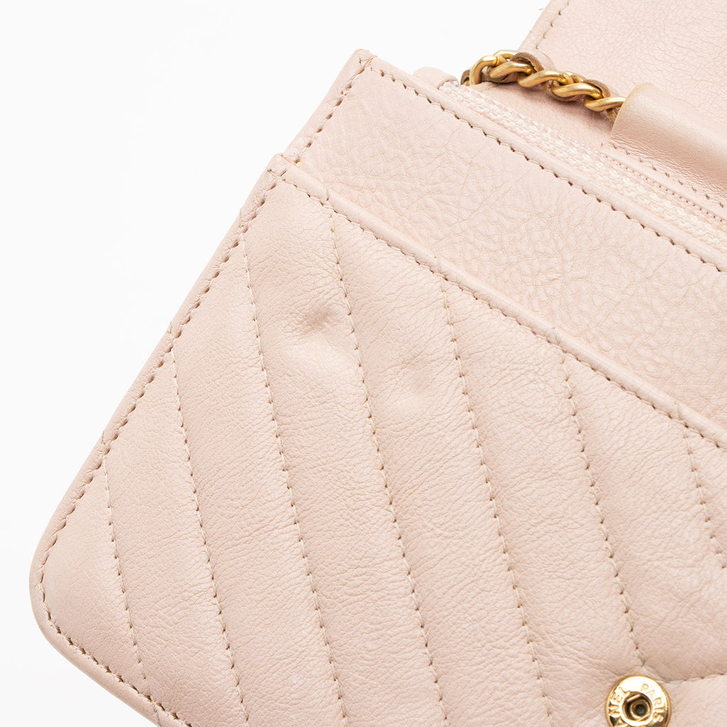 Chanel Chevron Lambskin Wallet on Chain