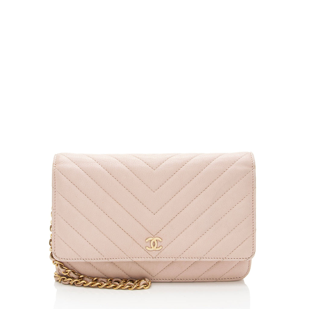 Chanel Chevron Lambskin Wallet on Chain