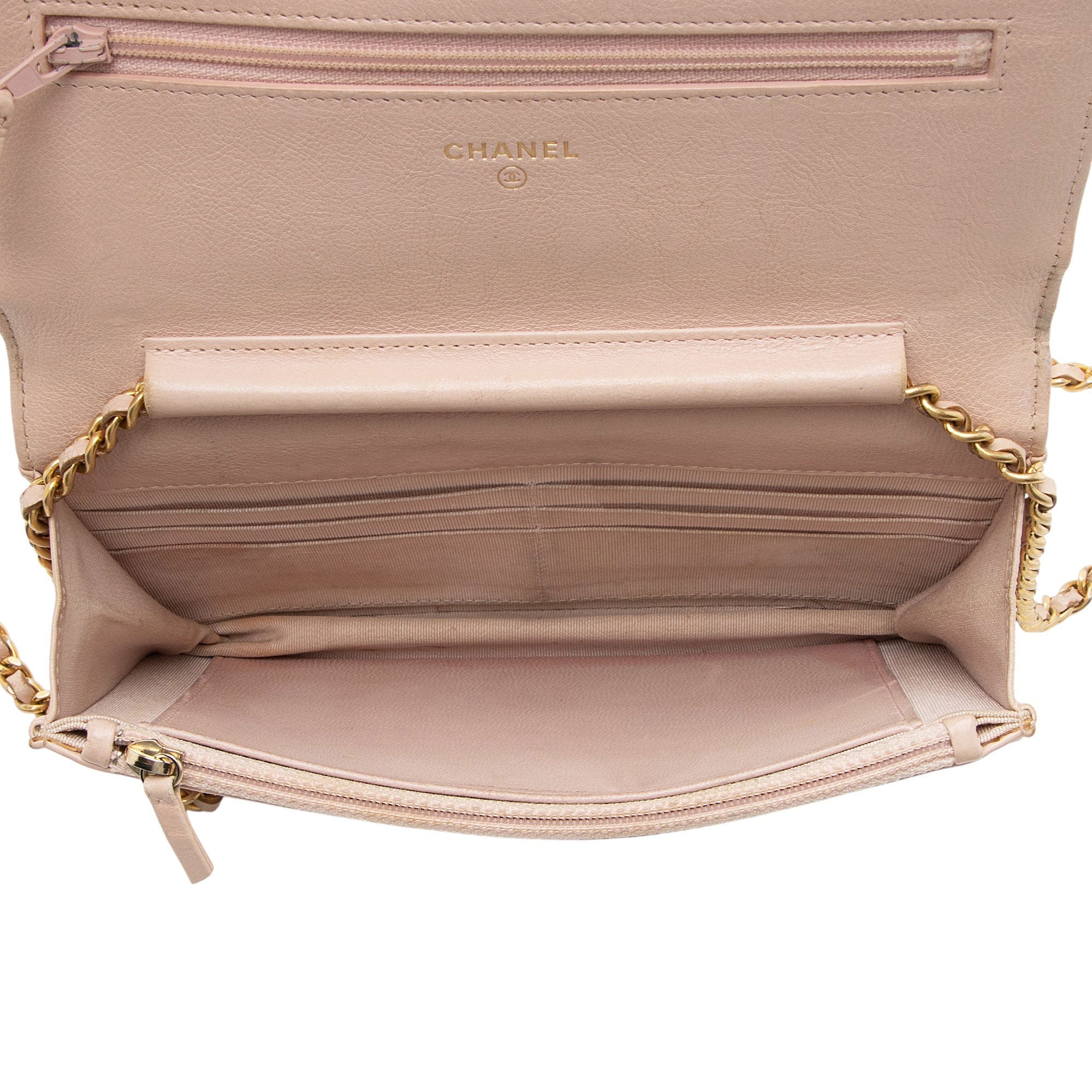Chanel Chevron Lambskin Wallet on Chain
