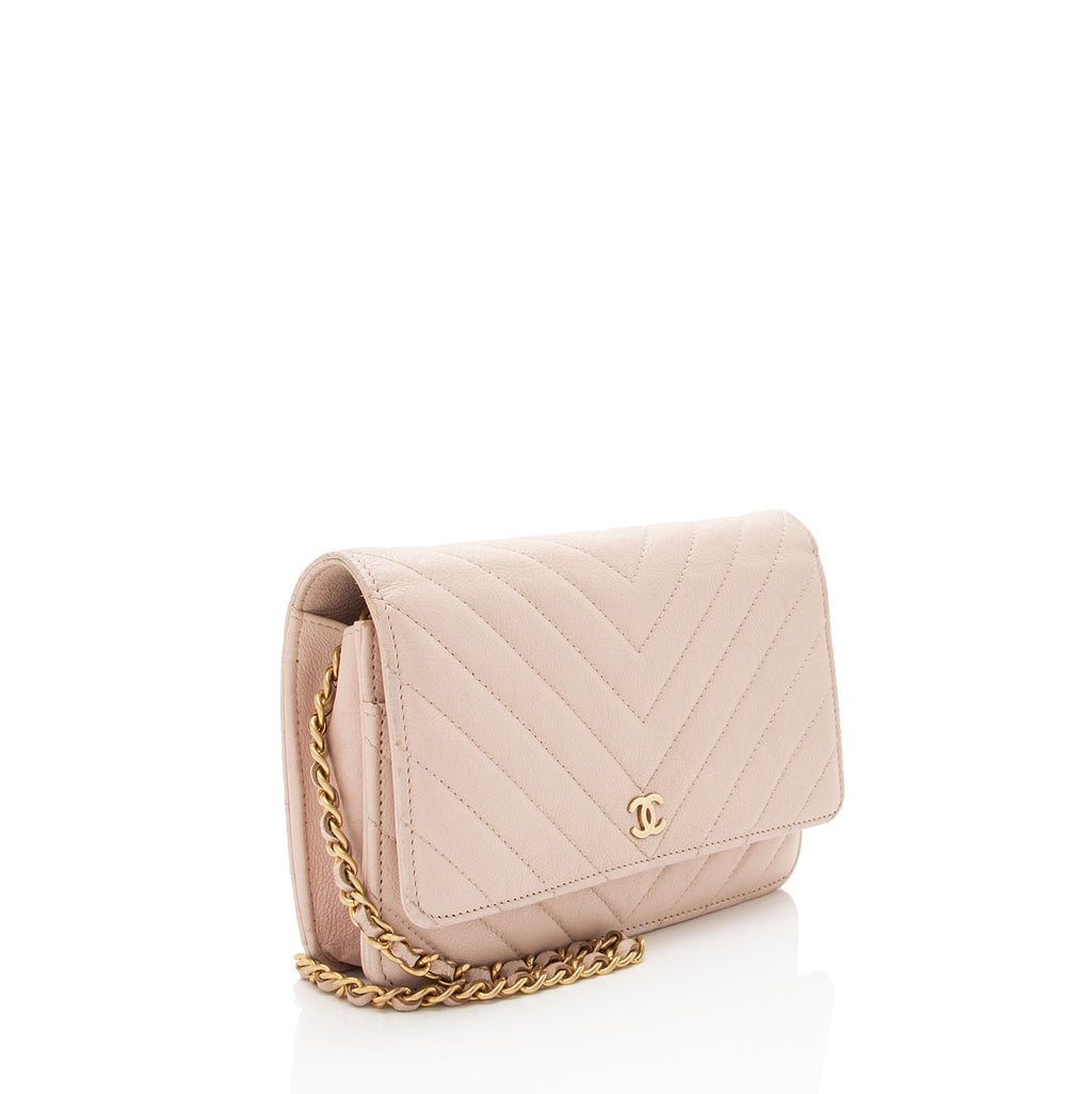 Chanel Chevron Lambskin Wallet on Chain