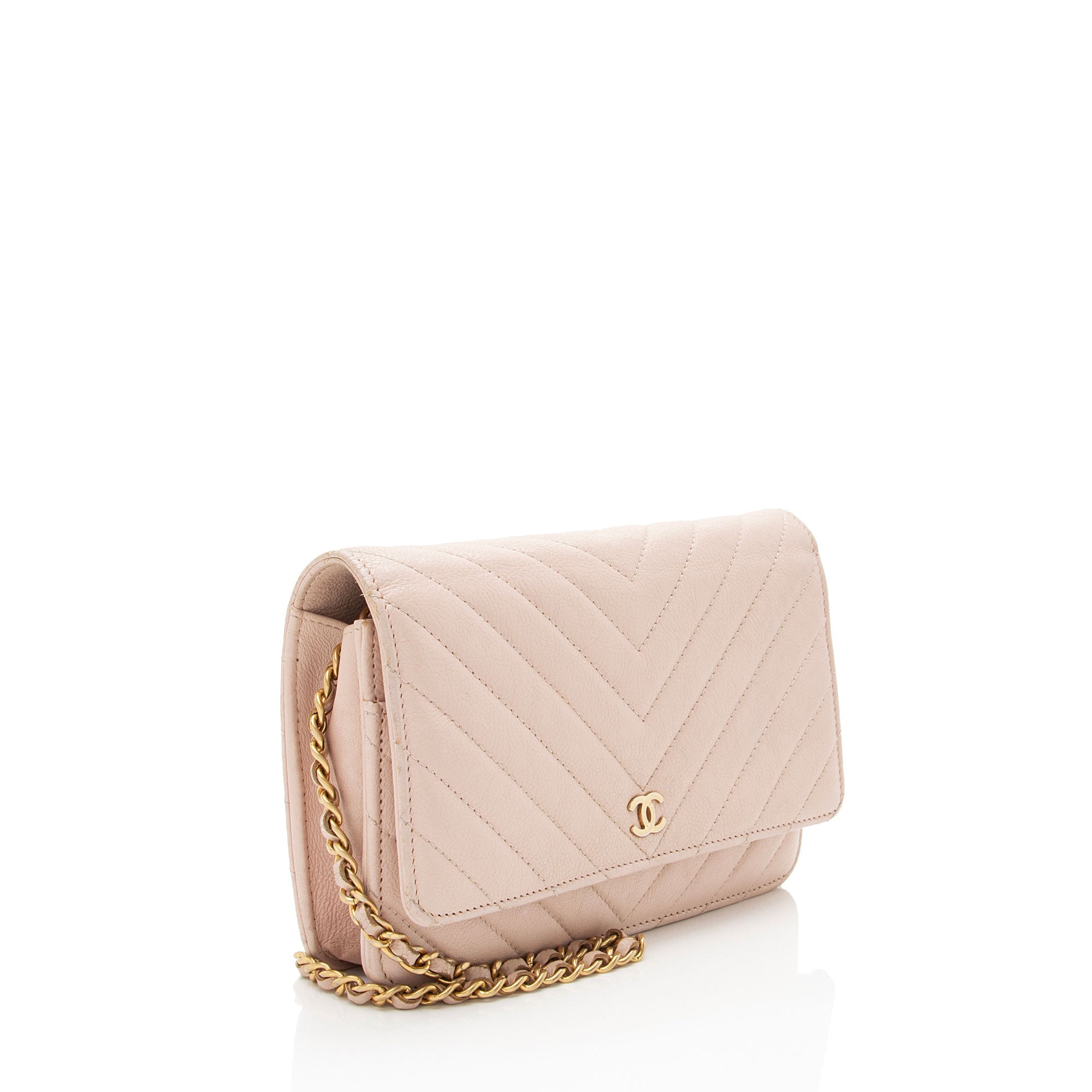 Chanel Chevron Lambskin Wallet on Chain