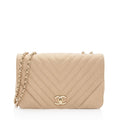 Chanel Chevron Metallic Caviar Leather Statement Small Flap Bag